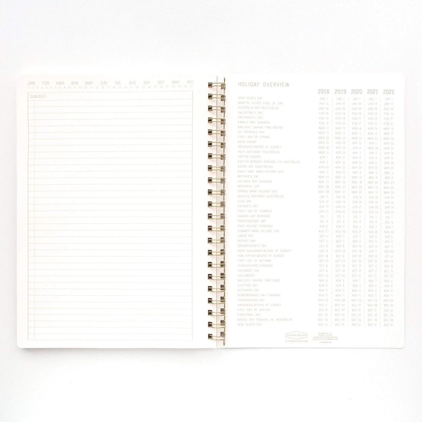 DesignWorks Ink Textured Paper Twin Wire Notebook, Daily Planner & Soft Cover Writing Journal, 160 Lined Perforated Pages, Large Spiral Notebook for Work & Journaling, 8.25 x 11.625 in, Juniper Green