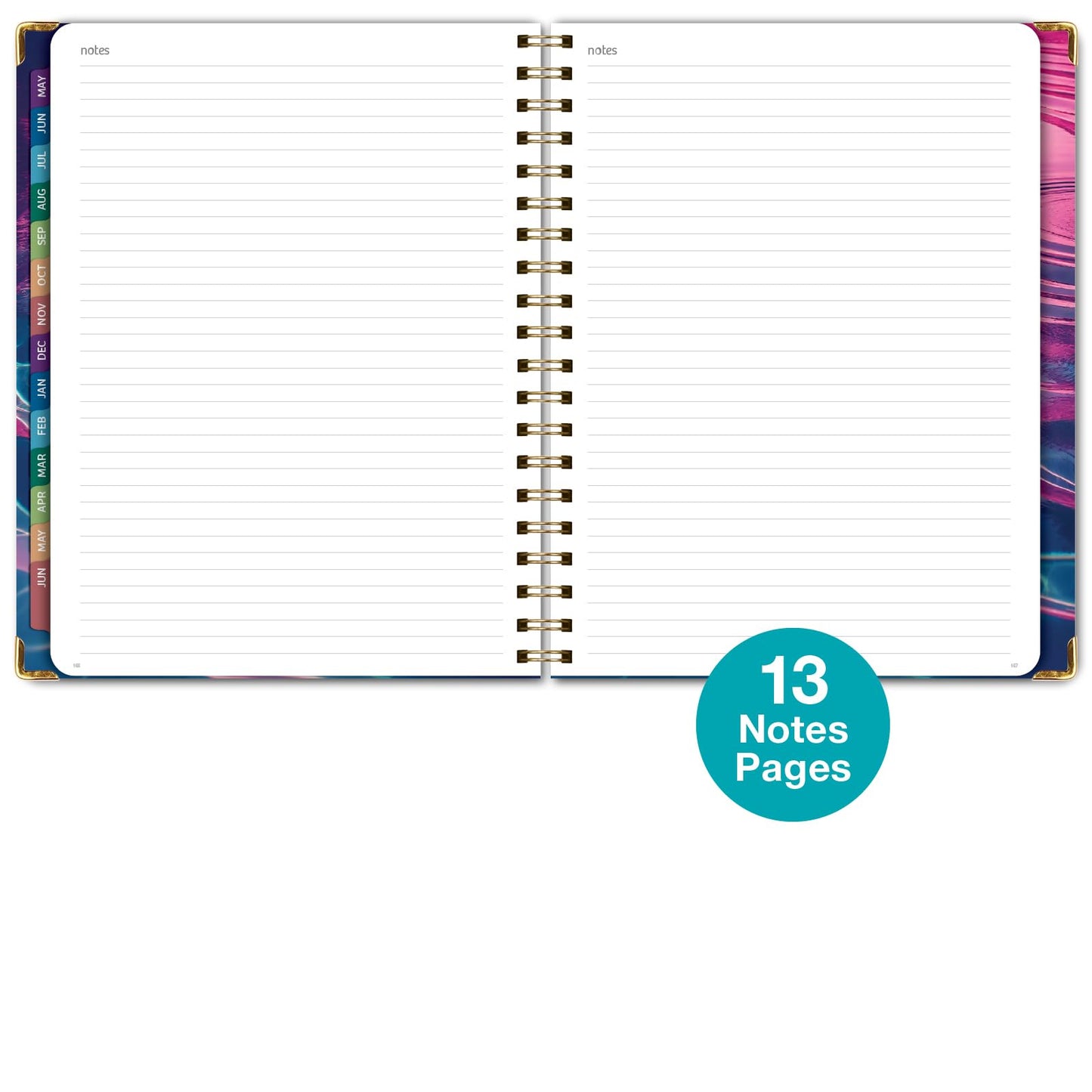 HARDCOVER Academic Year 2026-2027 Planner: 14 Months (May 2026 Through June 2027) 8.5"x 11" Daily Weekly Monthly Planner Yearly Agenda. Bookmark, Pocket Folder and Sticky Note Set (Summer Bliss)