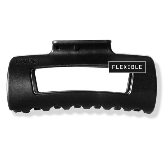 The Original Mello Hair Claw Clip Squishy Claw Clip Made in Korea Patent Pending 30021976 (Black, Medium)