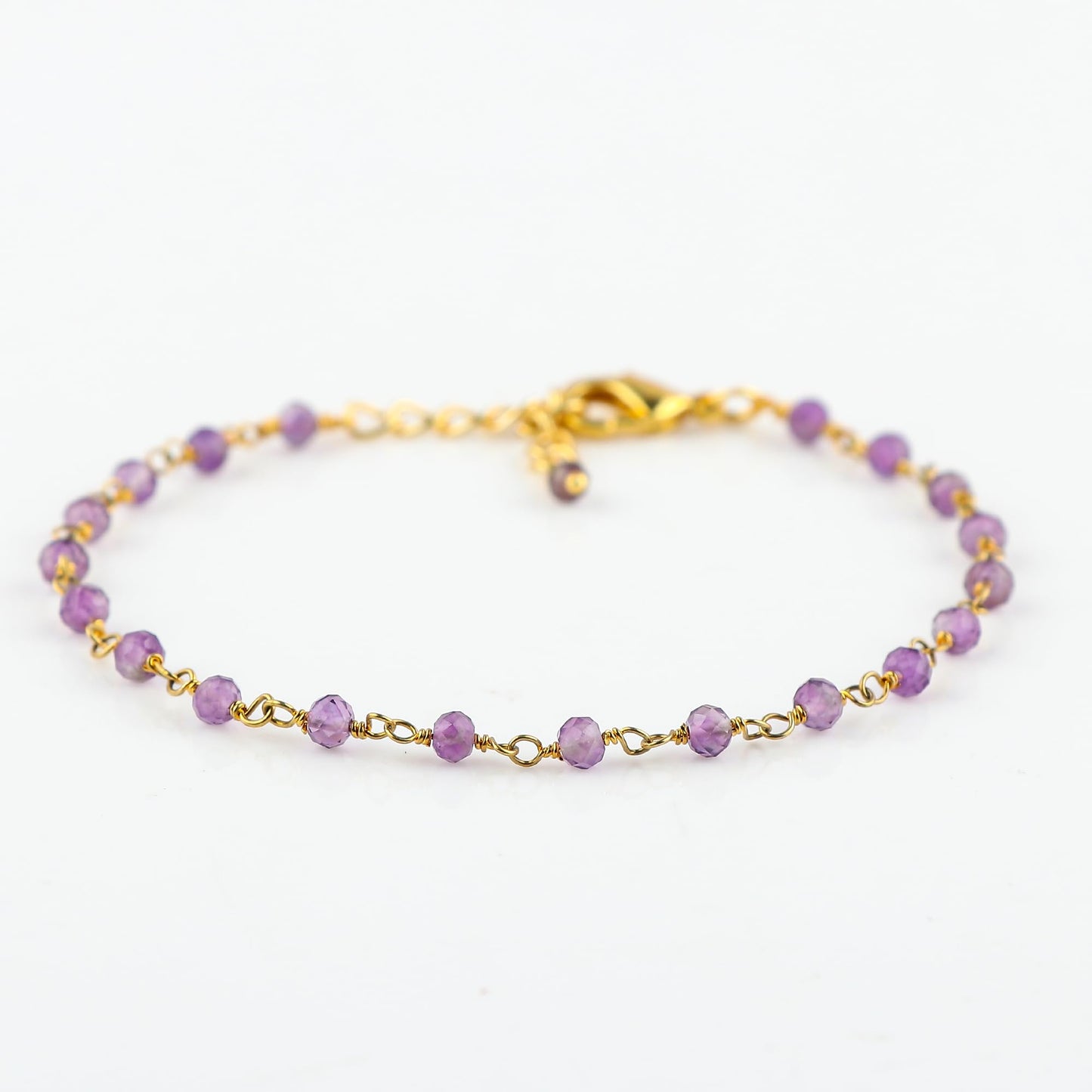 CRYSTALINES (3pcs) Natural Amethyst Gemstone Cluster Jewelry Combo Set, 14K Gold Plated, Crystals Beads Rosary Chain, Handmade Bohemian Jewelry - Bracelets, Necklace, Earrings for Women