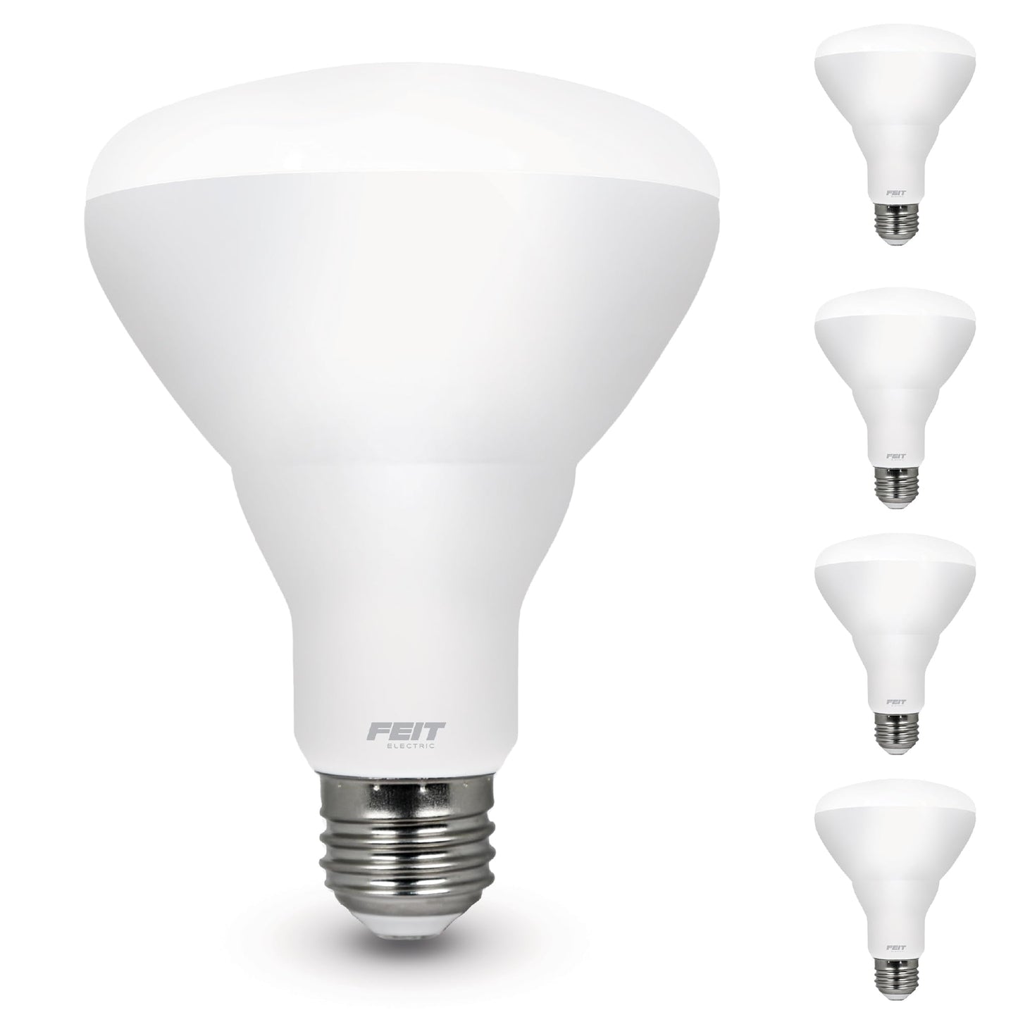 Feit Electric BR30 LED Light Bulb, 65W Equivalent, Dimmable, 650 Lumens, E26 Standard Base, 2700K Soft White, 90 CRI, Recessed Can Light Bulbs, 22-Year Lifetime, BR30DM/927CA/4, 4 Pack