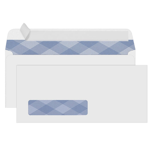 500#10 Single Window Security Envelopes, PANDRI NO.10 Security-Tinted Envelopes Designed for QuickBooks Invoices, Business Statements and Computer Printed Checks-Number 10 Size 4 1/8 Inch X 9 1/2 Inch