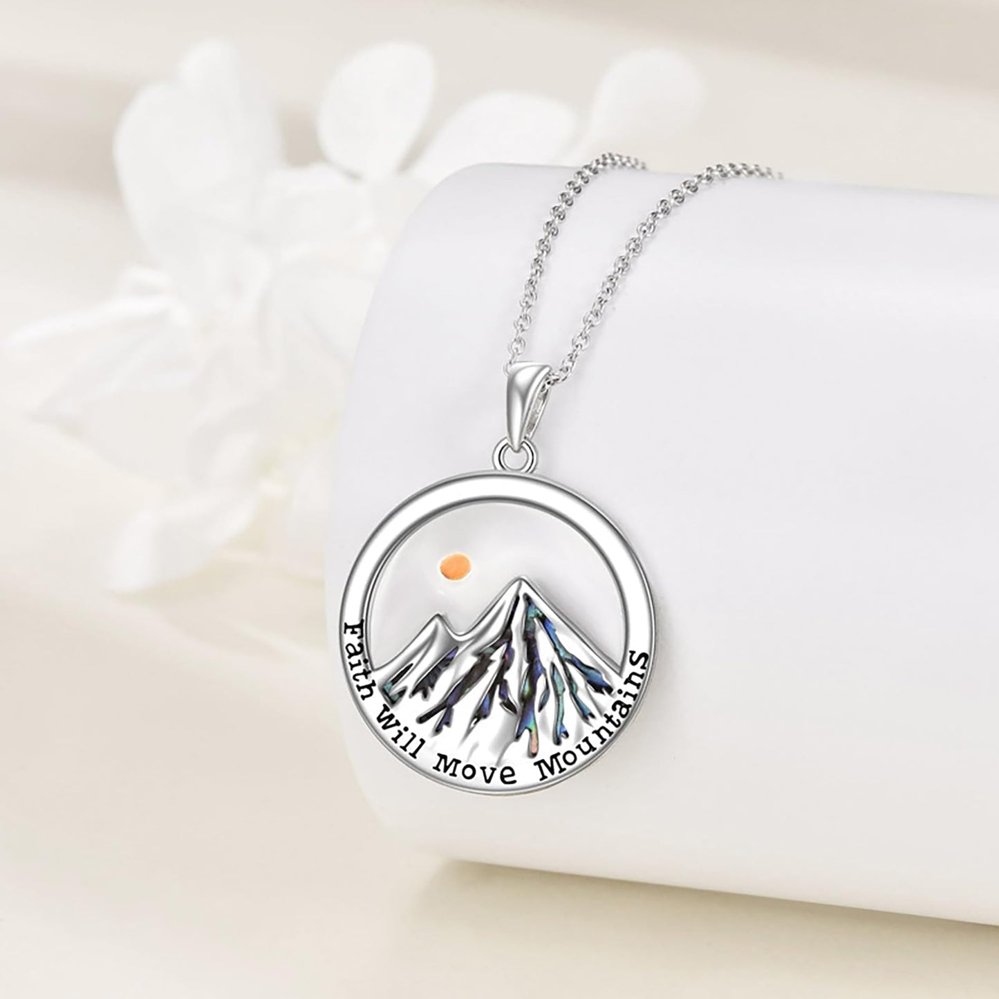 VLIEGEN Mustard Seed Necklace - Stainless Steel Faith Mountain Jewelry for Women & Men styleF