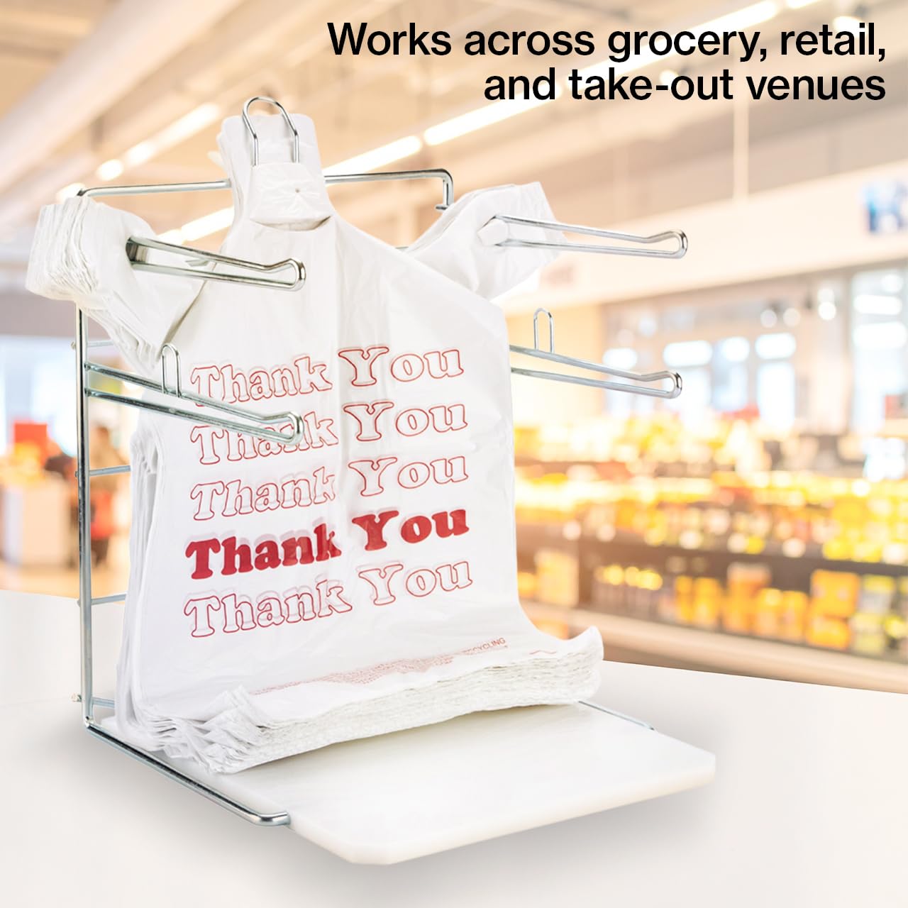 SSWBasics White Thank You Bags Case of 1000-11 ½” x 6" x 21" - Thickness .48mil HDPE- Standard Supermarket Size, Perfect for Grocery, Retail, Convenience Stores, Take-Out and Home Use