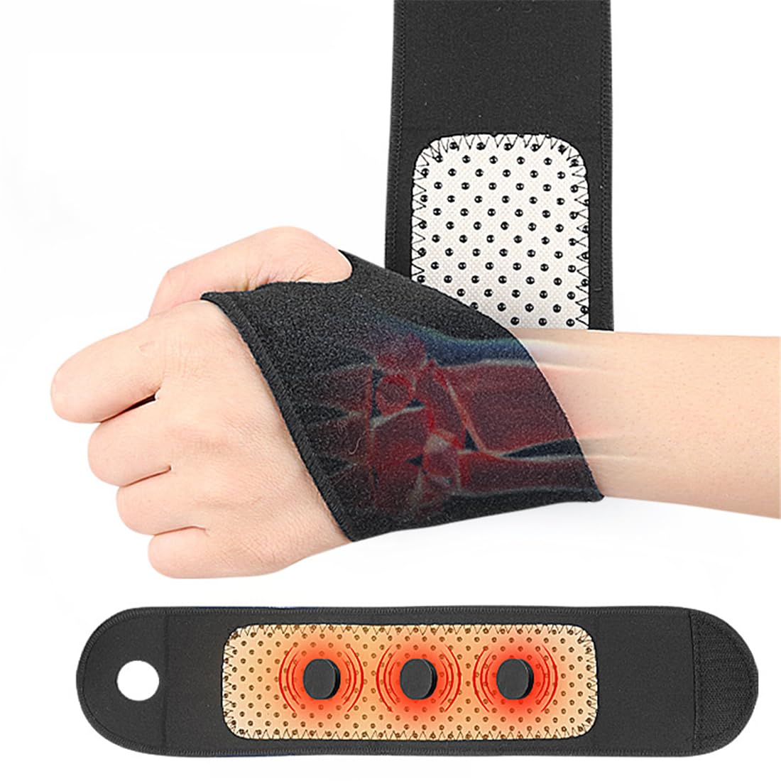 Price Xes Wrist Brace for Carpal Tunnel, 1 Pair Adjustable Wrist Straps with 3 Magnets, Magnetic Therapy Wristband for Arthritis Joint Pain Relief Injury Recovery