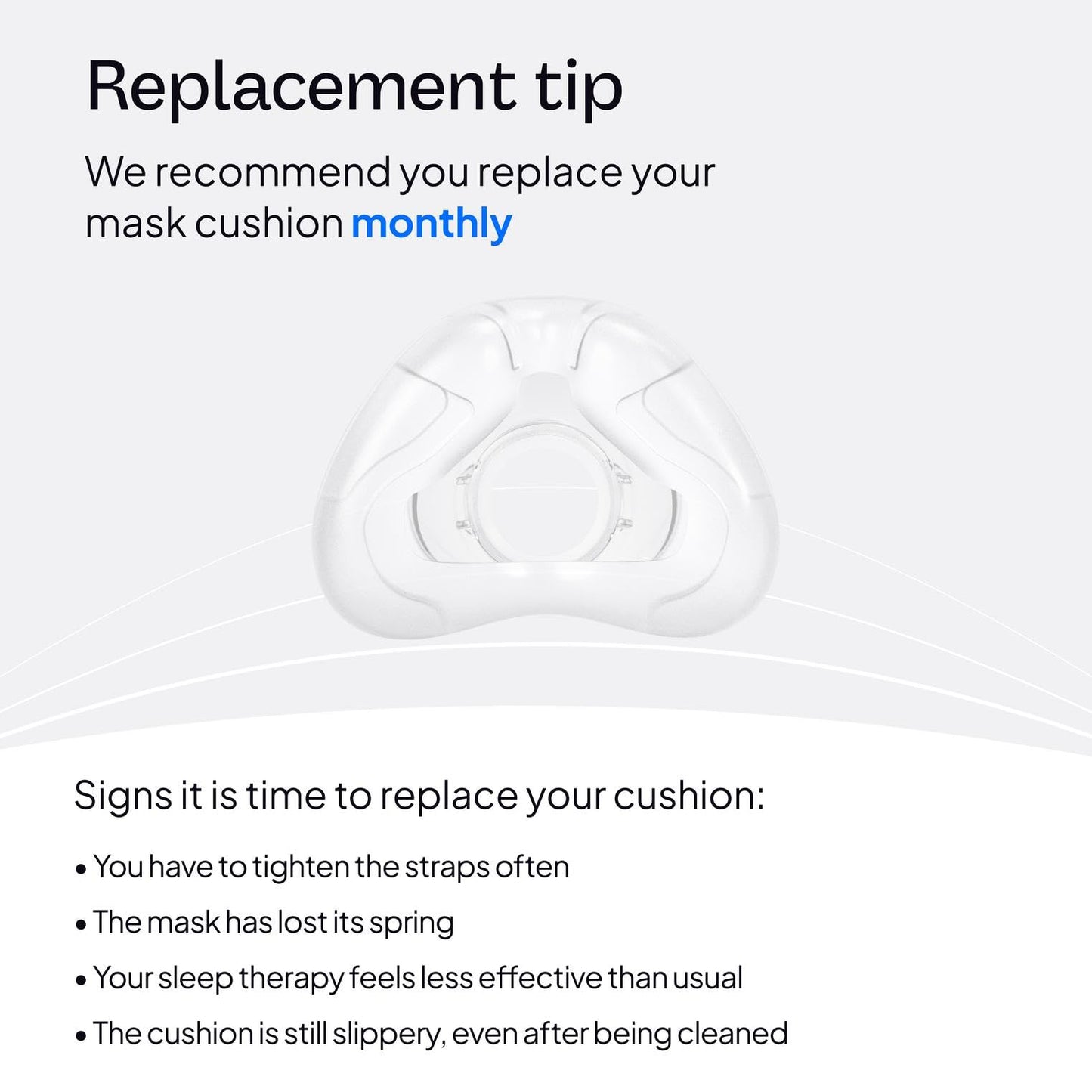 ResMed AirFit N20 Cushion - Nasal CPAP Mask Cushion Replacement - InfinitySeal Design - Soft Silicone - CPAP Accessories - Large. Frame System and Full face Cushion are not Included.
