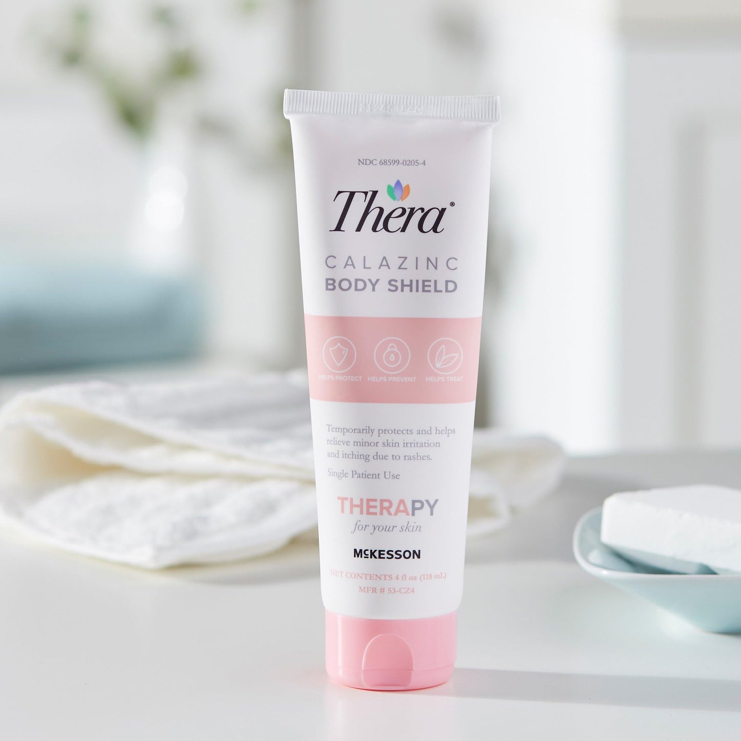 Thera Calazinc Body Shield Barrier Cream with Calamine and Zinc [2-Pack] - Incontinence Skin Protectant Ointment, Diaper Rash, Scented - 4 oz