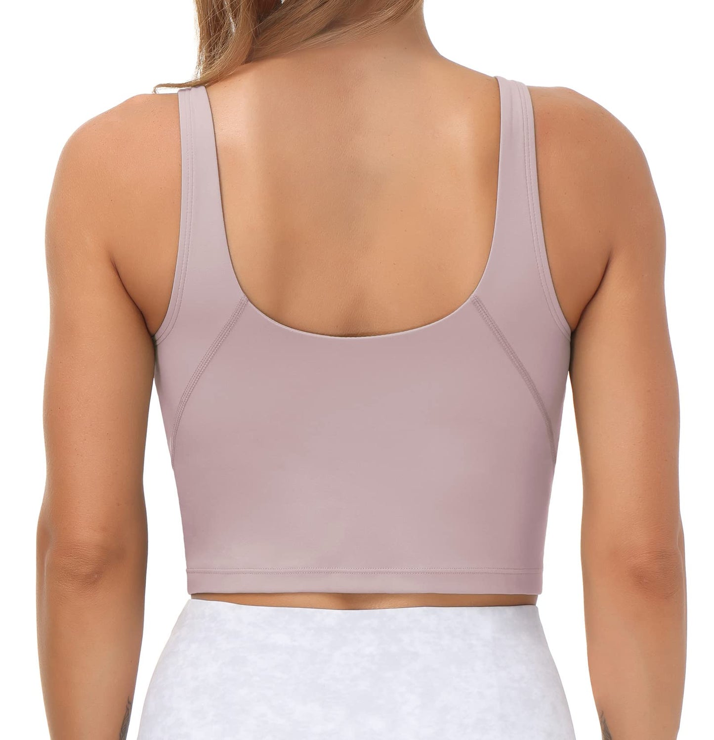 Women’s Longline Sports Bra Wirefree Padded Medium Support Yoga Bras Gym Running Workout Tank Tops(Light Purple, X-Large)