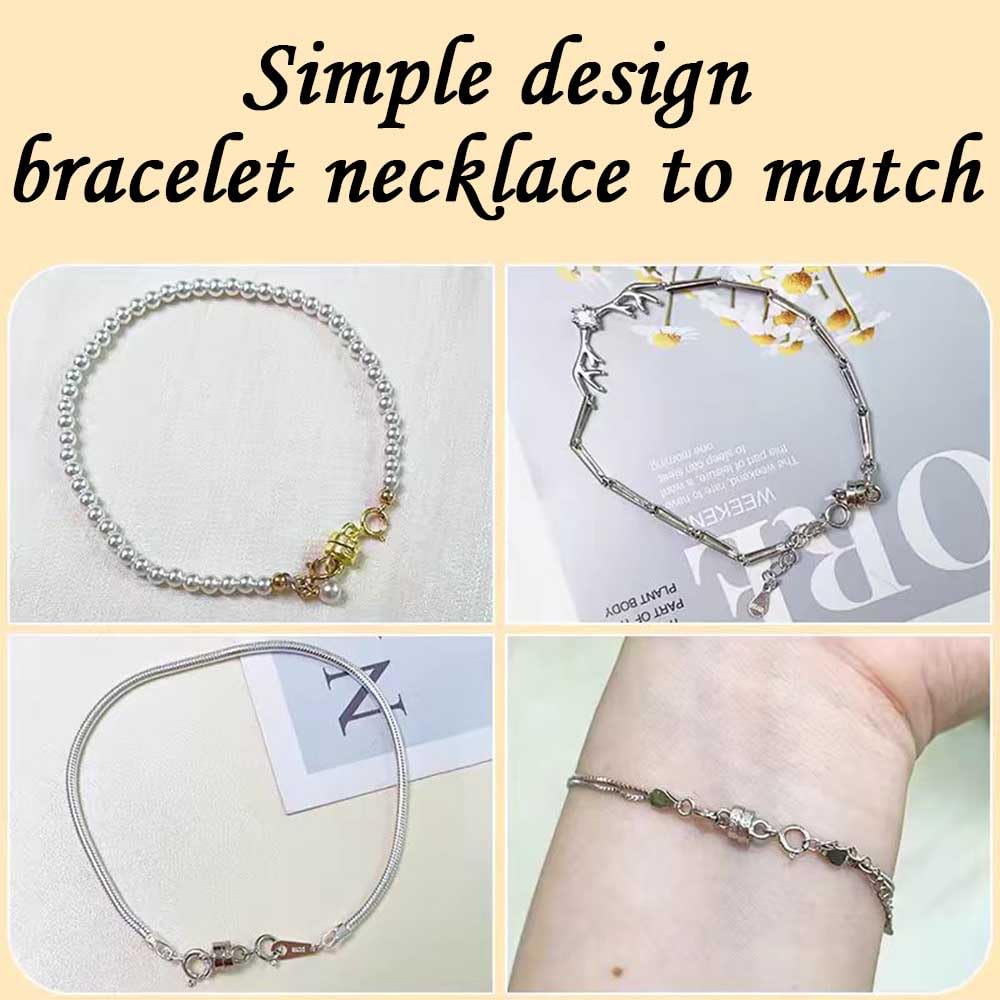 925 Silver Magnetic Necklace Clasps, Magnetic Necklace Clasps and Closures for Bracelet Necklace Extender (2pcs Gold)