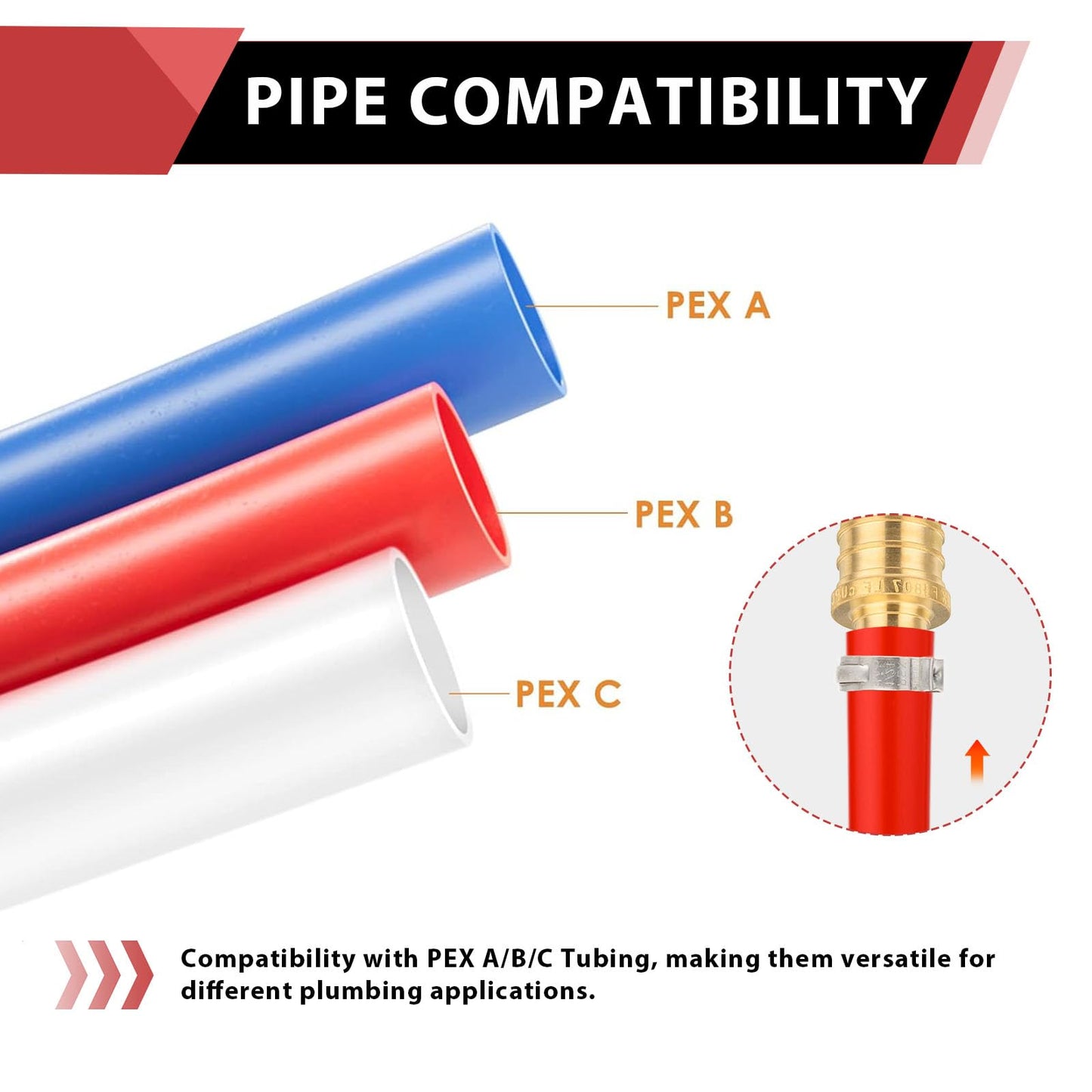 25-Pack EFIELD Pex Crimp 1/2 Inch x 1/2 Inch Female NPT Drop-Ear Elbow Brass Fittings, ASTM F1807,(PEX1807260)