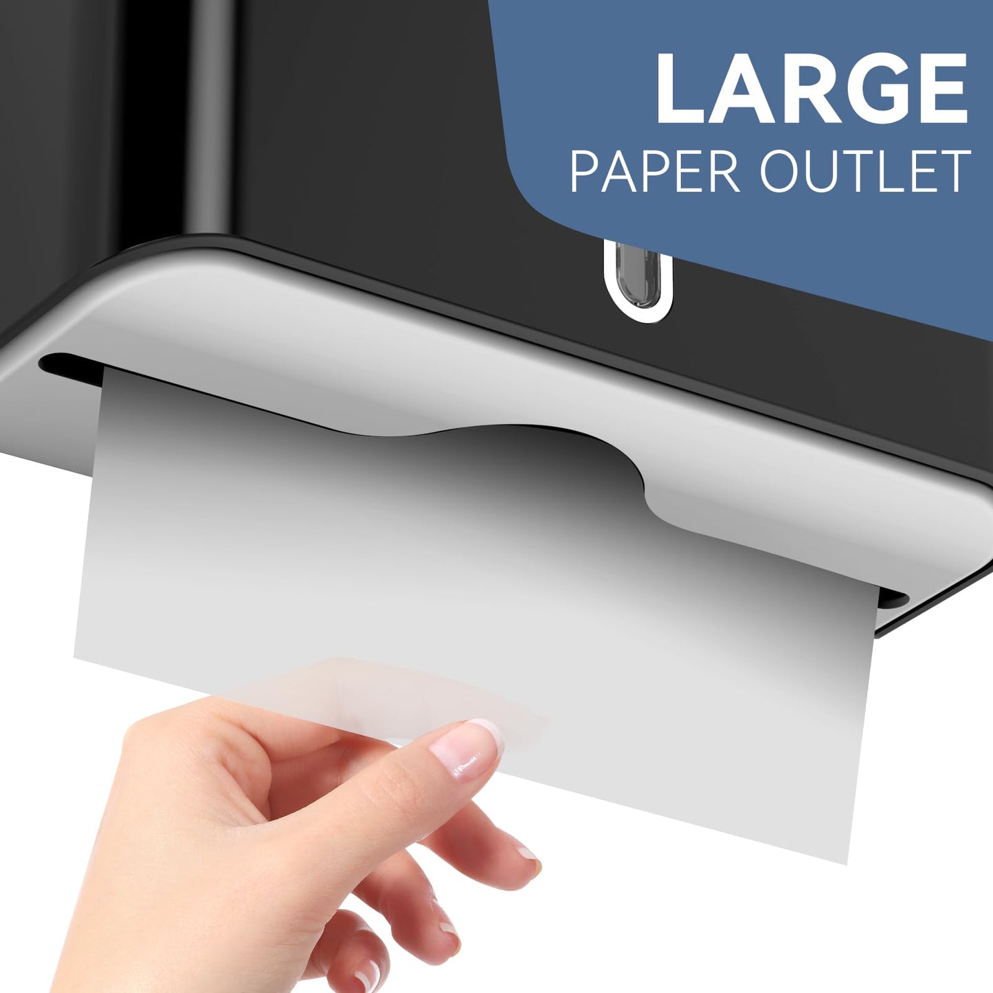 PLUSSEN Paper Towel Dispenser Wall Mount, Adhesive No Drilling Multifold Trifold C Fold Commercial Hand Towel Dispenser,Black