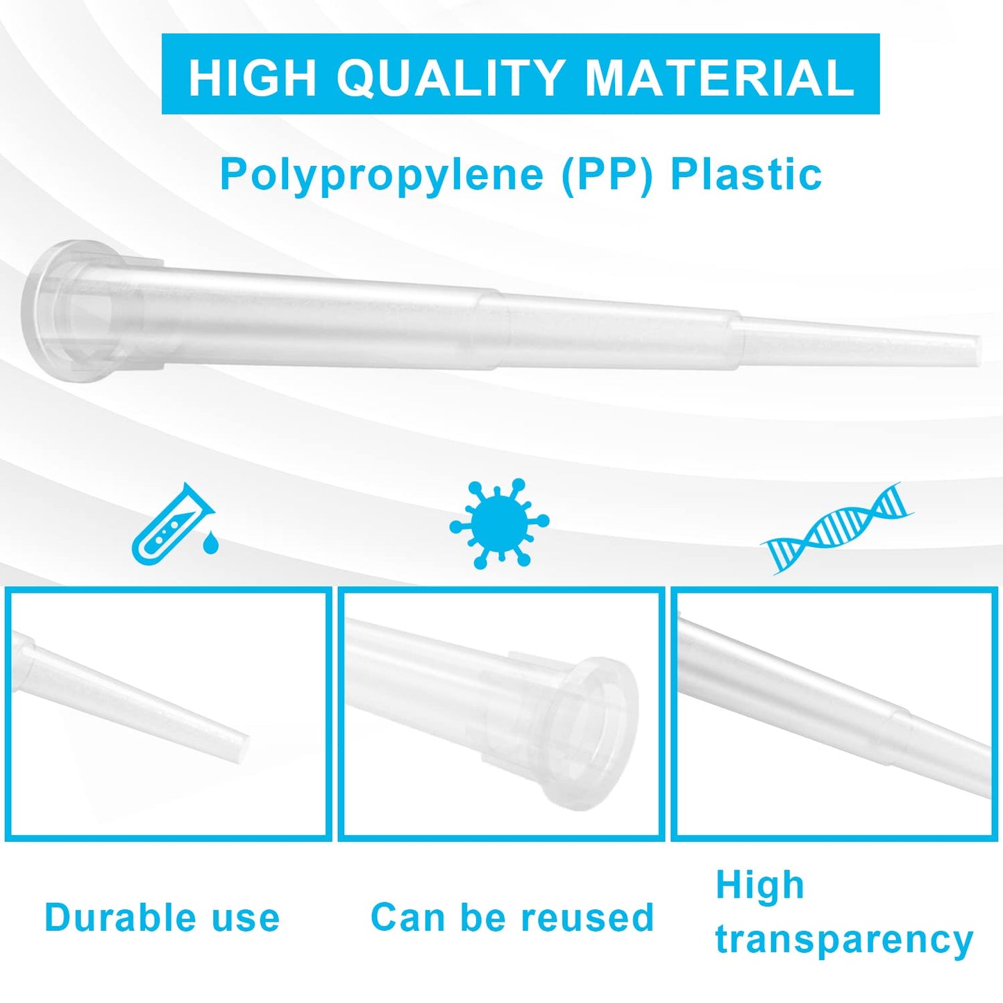 ONiLAB Pipette Tips 10 UL 1000 PCS Laboratory Universal Plastic Liquid Pipettor Tips Polypropylene (PP) Autoclavable, Transparent