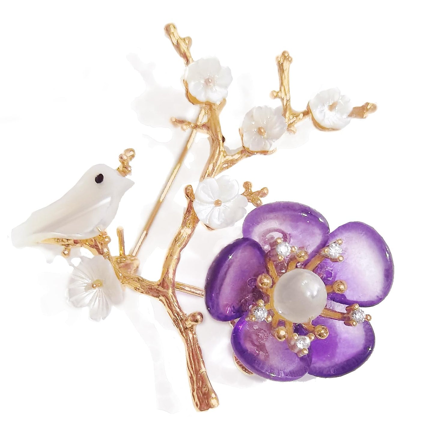 CCijiNG Brooches for Women with Crystal, Flower Brooches and Pins Wedding Party Jewelry Sakura Cherry Blossom Brooch Pins for Women Fashionable Gifts for Mother's Day