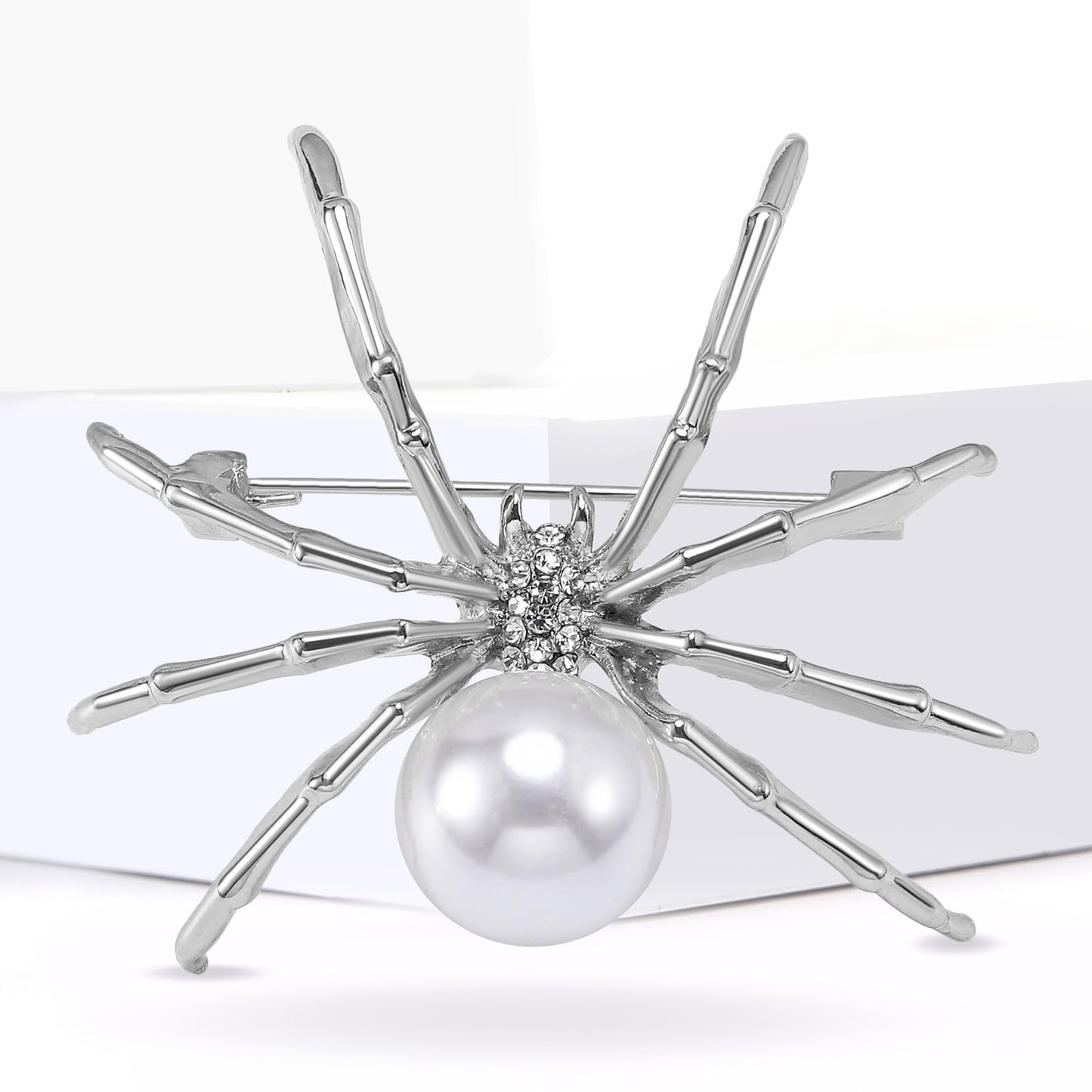 Pearl Spider Brooch for Women Zircon Spider Pin Birthday Mother's Day for Mother Wife Girlfriend