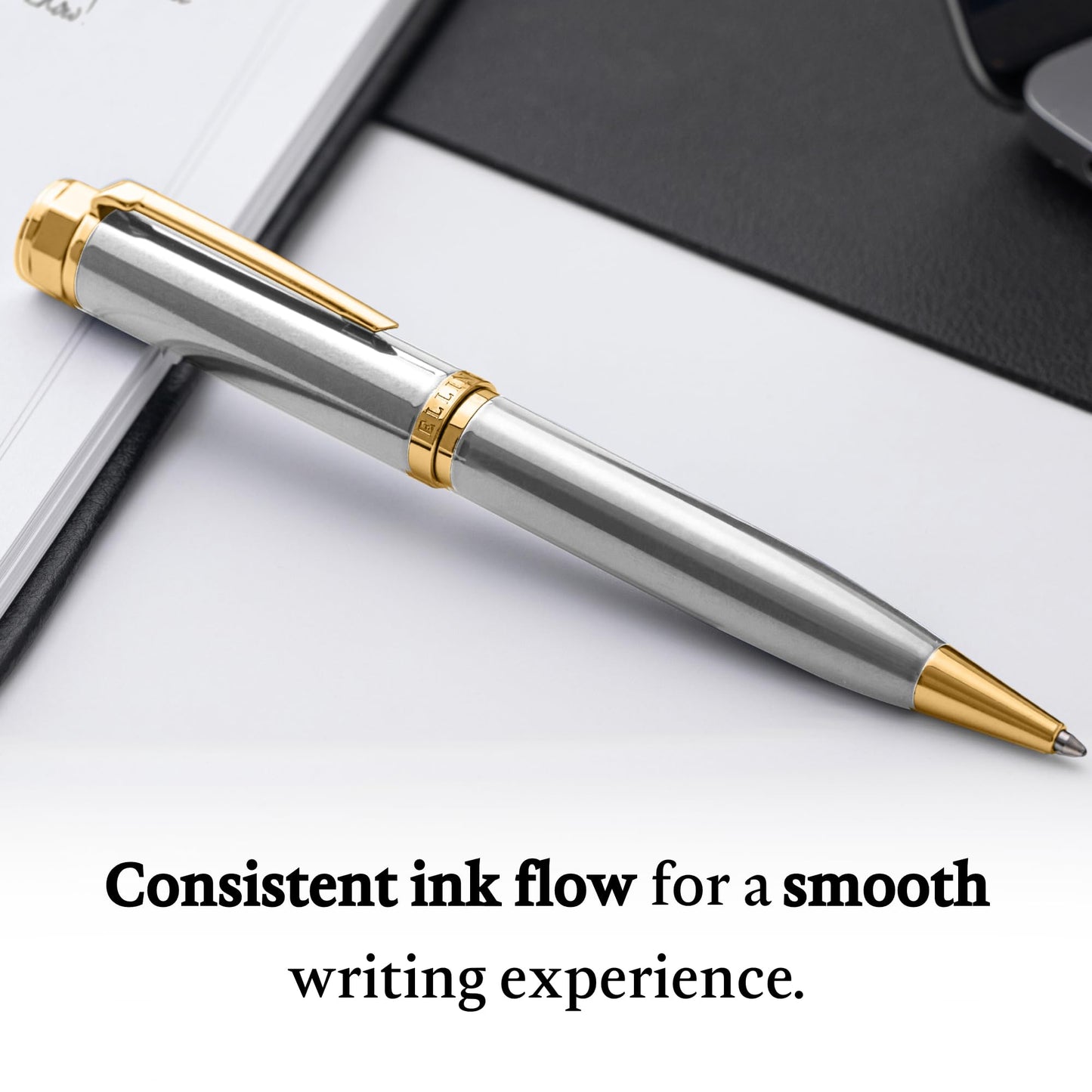 Ellington Pens Luxury Ballpoint Pen – Premium Quality, Smooth Writing Experience, Elegant Design, Includes 2 Ink Refills (Black & Blue) – Ideal for Professionals and Gift Giving