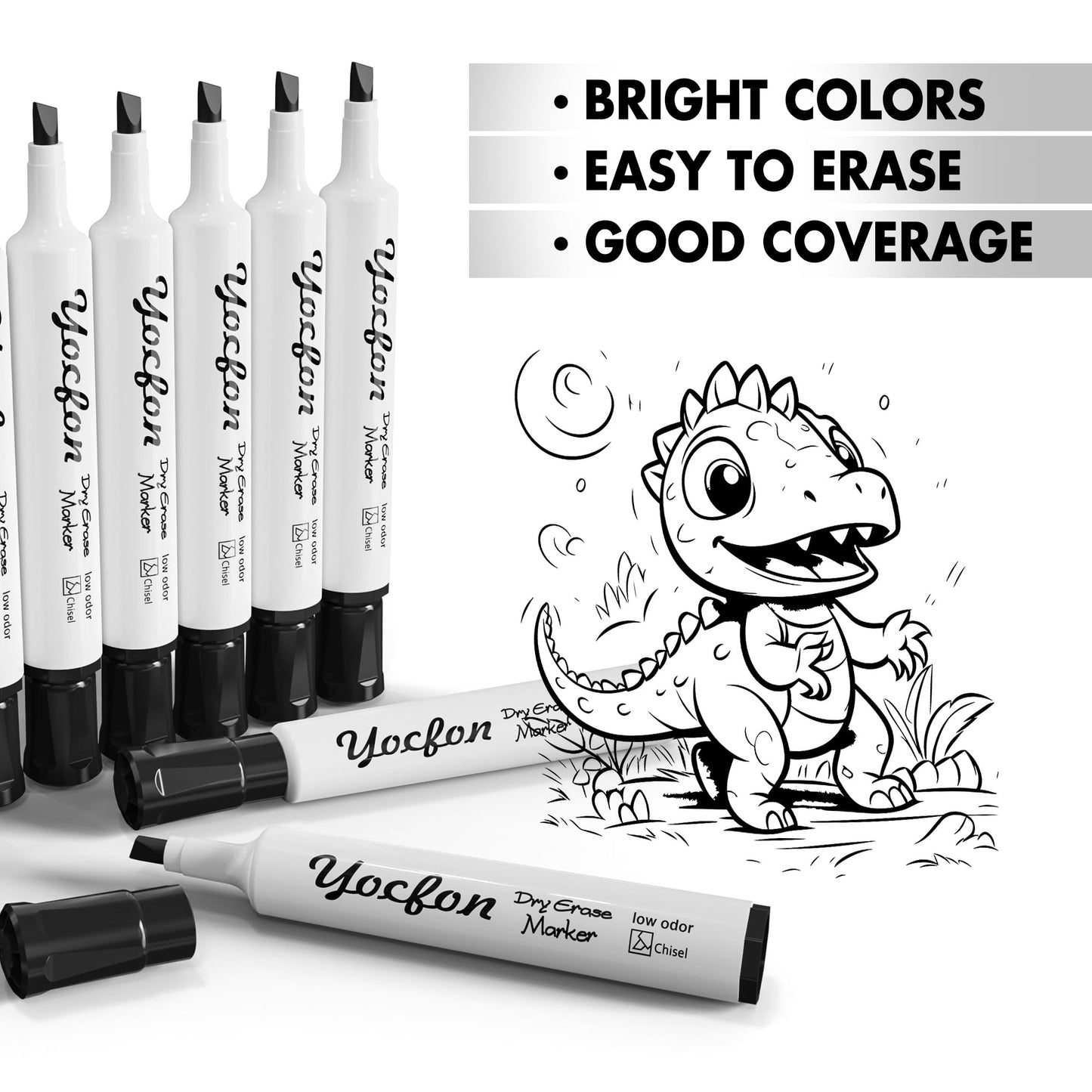 Yocfon Dry Erase Markers 128 Pack, Crown Whiteboard Markers With Chisel Tip, Low Odor Dry Erase Markers for School Office Home