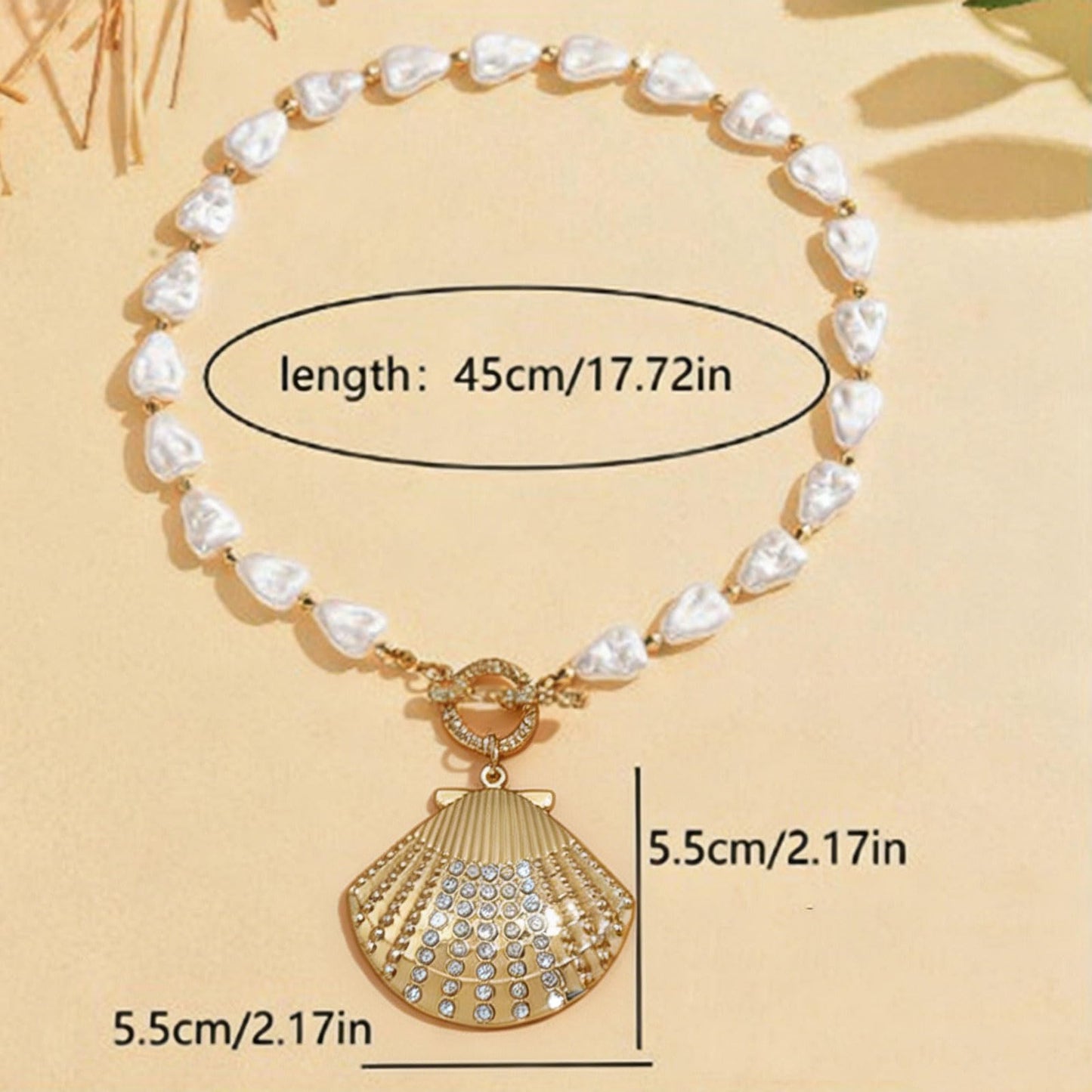 Chunky Gold Starfish Necklace for Women Big Gold Starfish Pendant Necklace Dainty Baroque Pearl Choker Necklaces Summer Beach Jewelry Gifts for Women (Shells)