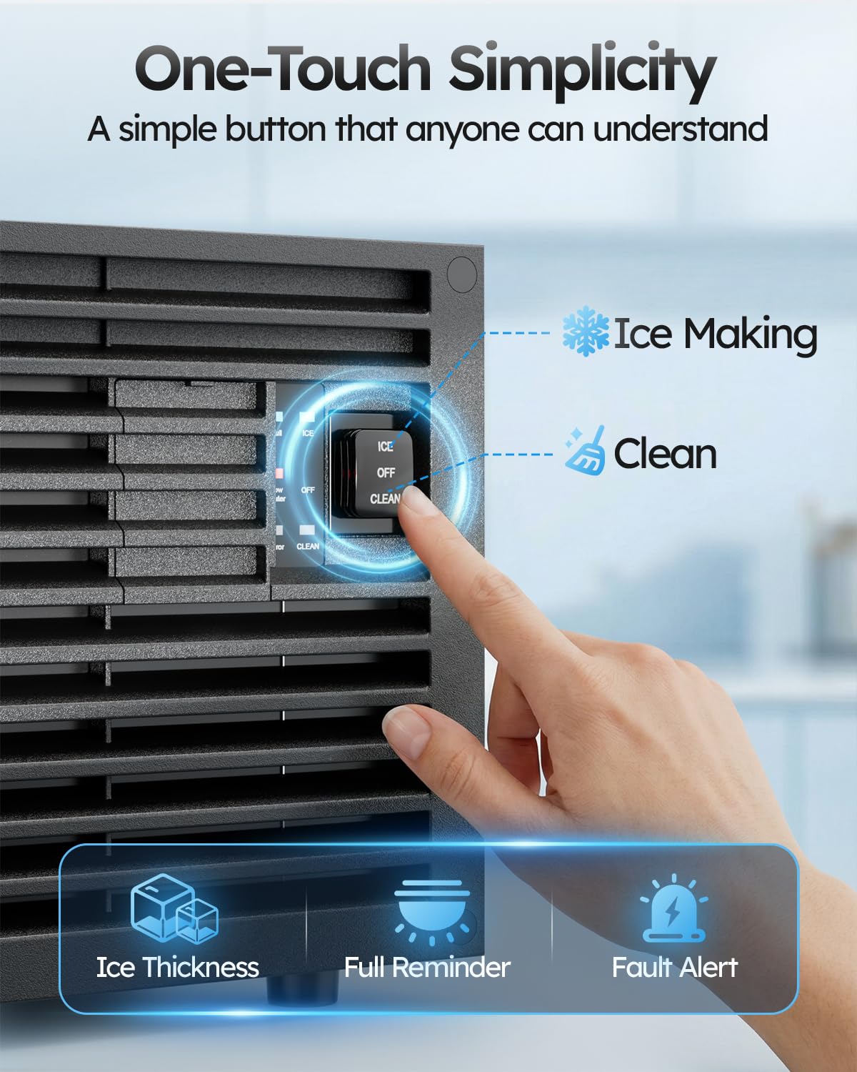 Mojgar Commercial Ice Maker Machine, 100lbs/24H with 33lbs Ice Storage Under Counter Ice Machine, Stainless Steel Built-in Freestanding Ice Maker Self-Cleaning for Home Bar