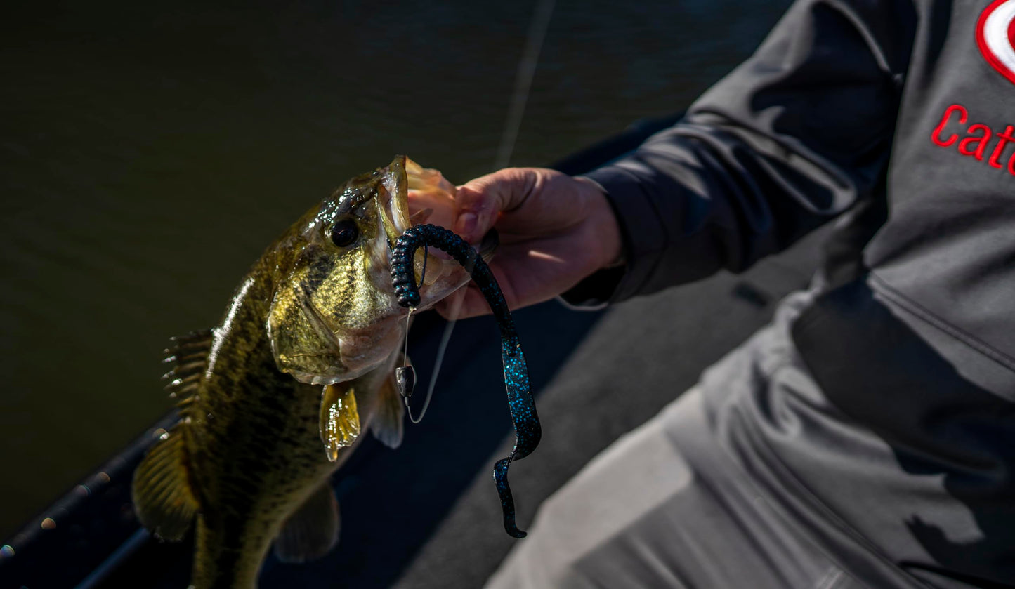 Berkley PowerBait® Power Worm Fishing Bait, Cherryseed, 7in | 18cm, Irresistible Flavor, Classic Curly Tail Worm Profile, Ideal for Spring, Summer and Fall Fishing