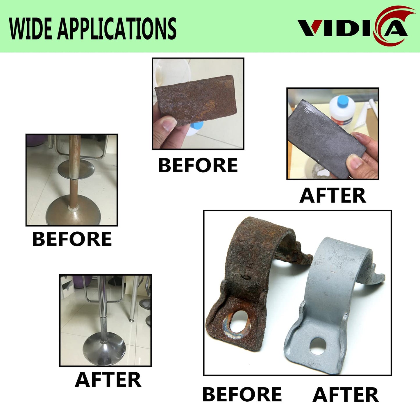 VIDICA Wire Brush Set 20 Pcs, 1/4 Inch Hex Shank Wheel for Drill, Carbon Steel Brush Set for Cleaning Rust