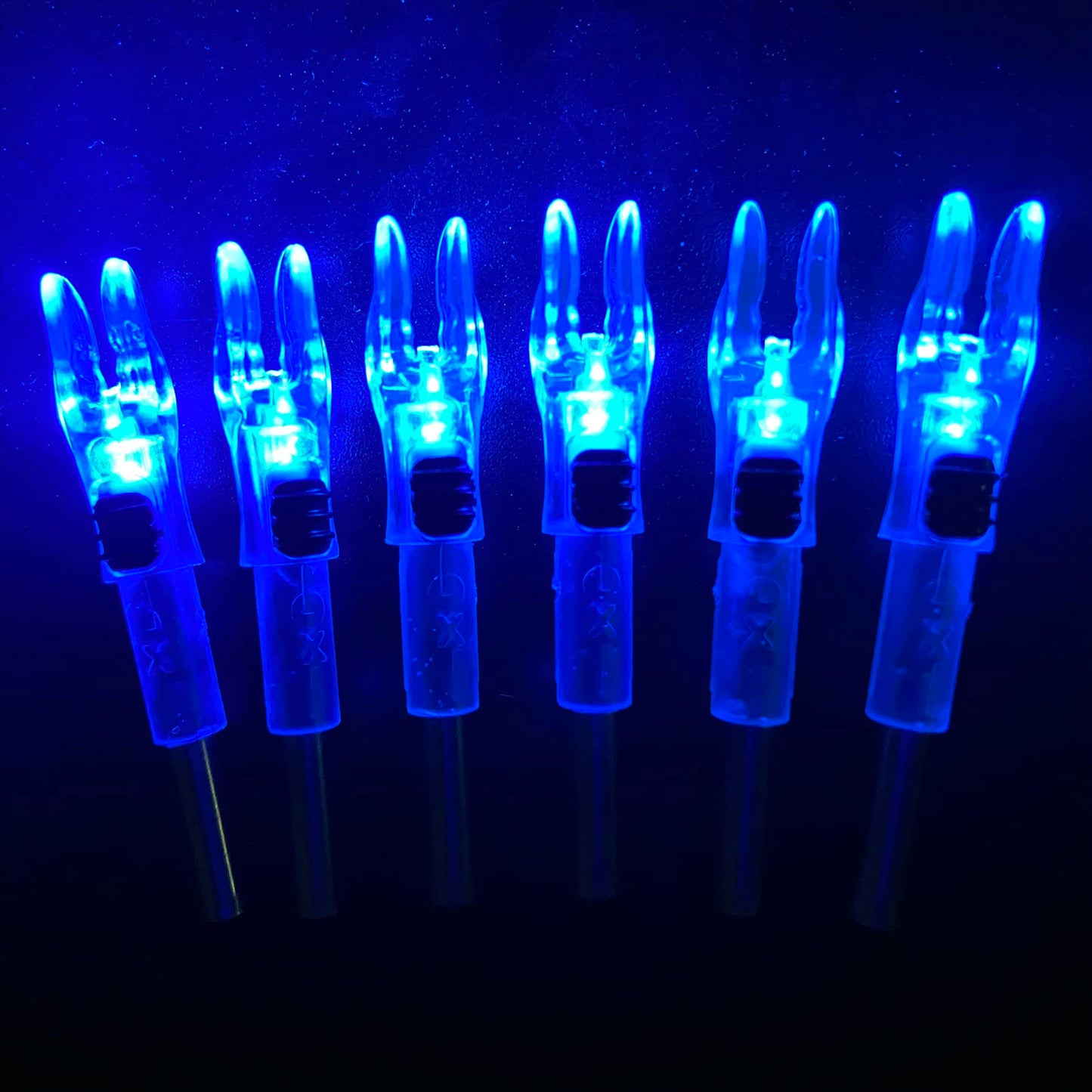 KEAUP 12 Pack X Lighted Nocks Universal Fit for Arrows with ID .204/.233/.244/.246 Light Up Nocks with ON/Off Switch for Archery Hunting