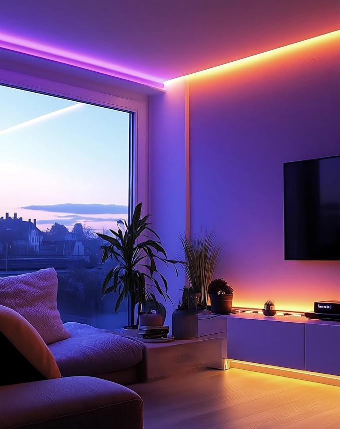 Shine Decor 120V RGB LED Strip Light Remote Control, Cold Resistant IP65 Waterproof Outdoor Strip Lighting Color Changing, Connectable Lite Multicolor Lighting Strip 7x13mm, 50 FT 450 LEDs ETL Listed