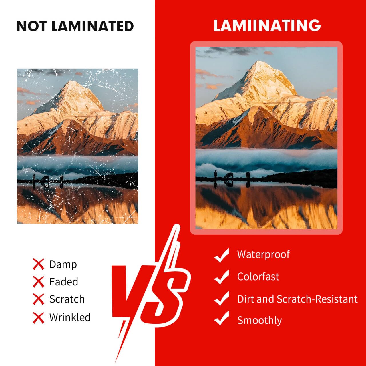 RAZCC Laminating Sheets, 300 Pack Clear Thermal Laminating Plastic Paper Laminator Sheets, 9 x 11.5-Inch, 3mil, Ideal Office or School Supplies