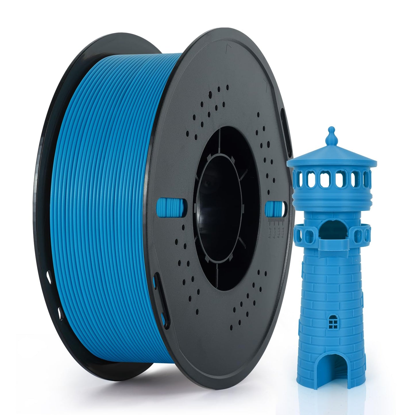 Kingroon Blue PLA Filament 1.75mm 1kg，Easy to Print & Helps Reduce Clogging, High Precision ±0.03mm for Most FDM Printers，Light Blue