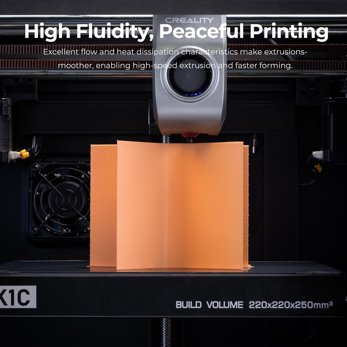 Creality Rapid PLA Filament 1.75mm, Smooth High-Speed Printing up to 300mm/s, No-Tangling, Precise +/- 0.02mm Accuracy, Fits Most 3D Printers(Orange)