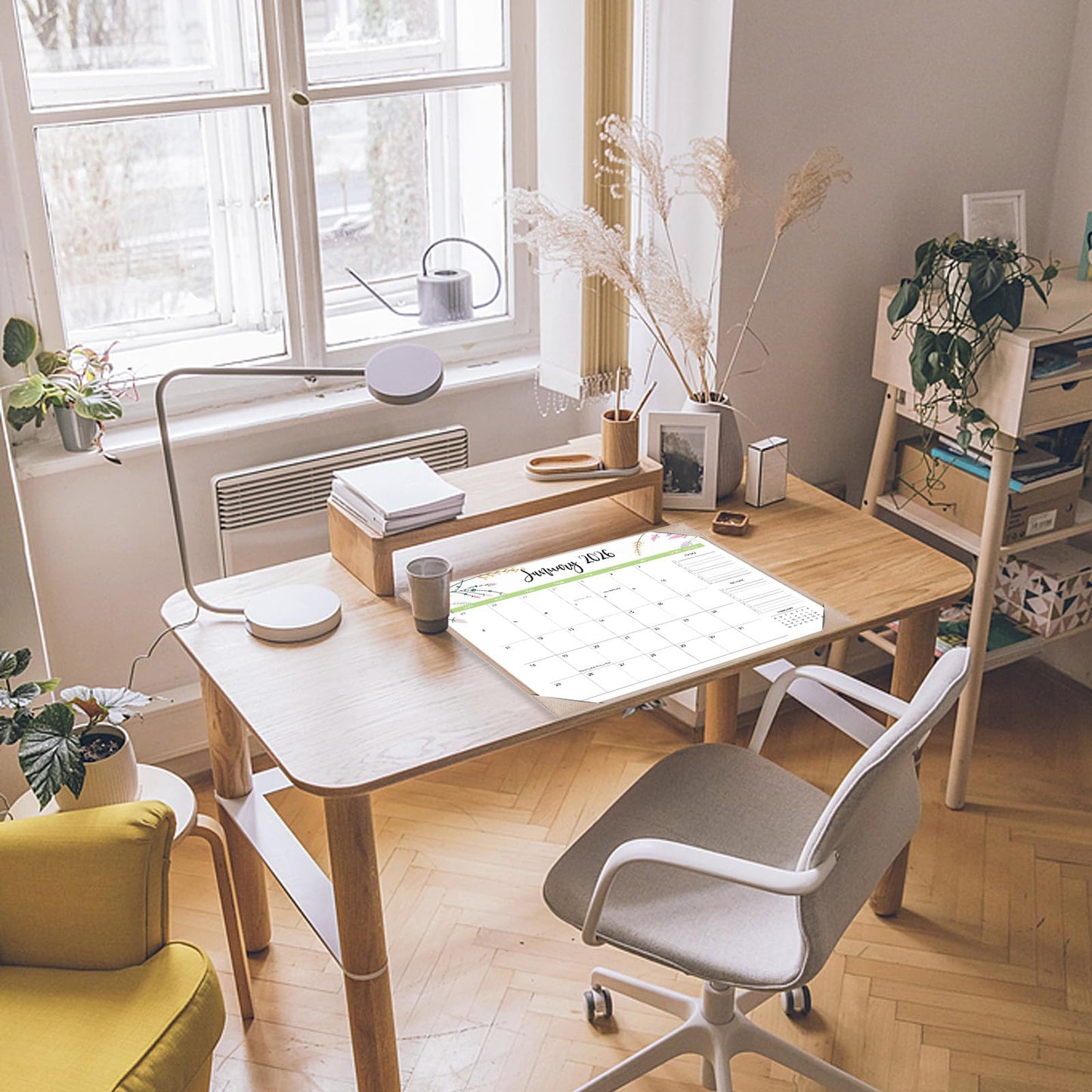 Desk Calendar 2026 with Desk Mat – 22" x 17" Large Desk Pad Calendar Runs from January 2026 to June 2027, Floral Design Desktop Calendar with To Do List, Personal Desk Calendar Planner for Home, Office