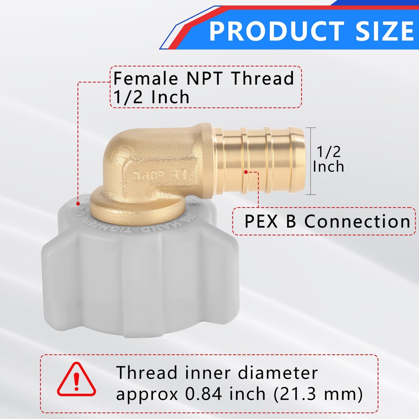 YVSKM 1/2" Pex × 1/2" Female NPT Swivel Elbow No-Lead Brass Crimp Fitting,PEX-B Compatible,10-Pack