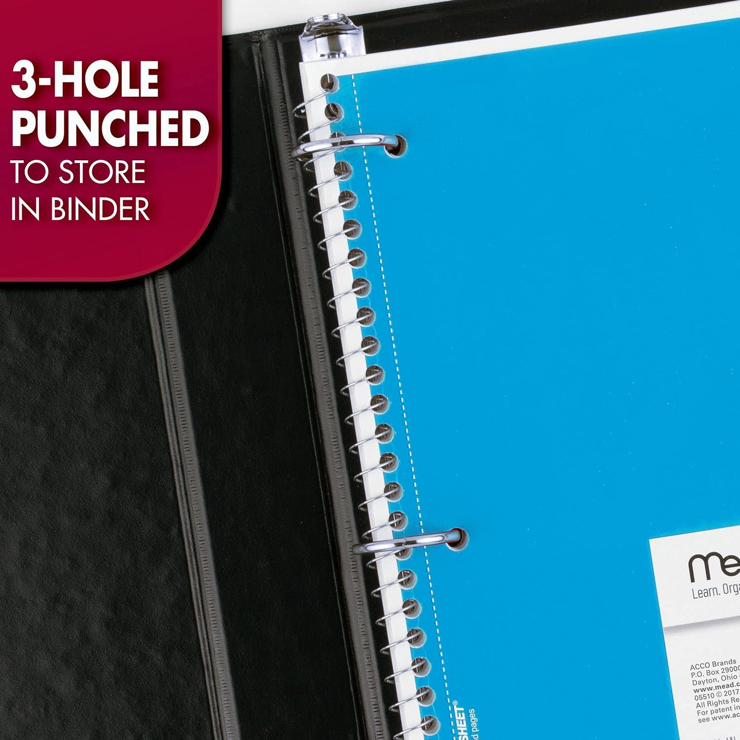 Mead Spiral Notebook, 24 Pack, 1 Subject, Wide Ruled Paper, 7-1/2" x 10-1/2", 70 Sheets per Notebook, Colors Will Vary (930203-ECM25)