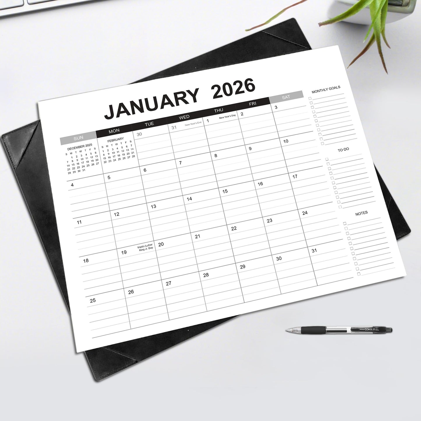 Desk Calendar 2026-2027 with Desk Mat – 22" x 17" Large Desk Pad Calendar Runs from January 2026 to June 2027, Office Supplies Desktop Calendar with To-Do, Notes & Goals Sections, for Office Planning or Organizing
