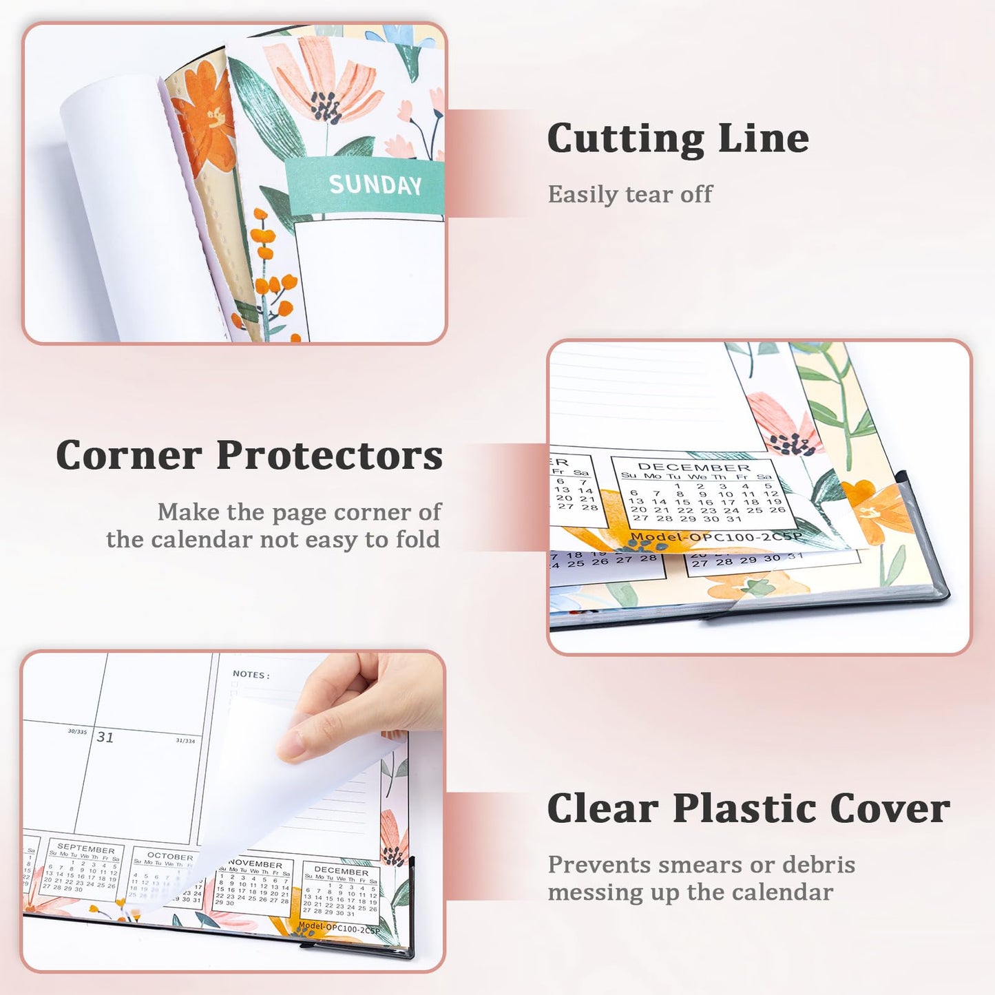 Ospelelf Desk Calendar 2026-2027 Large 22"x17" Monthly Family Office Planner Pad with Protective Cover 18 Months January 2026 - June 2027 Ditsy Floral