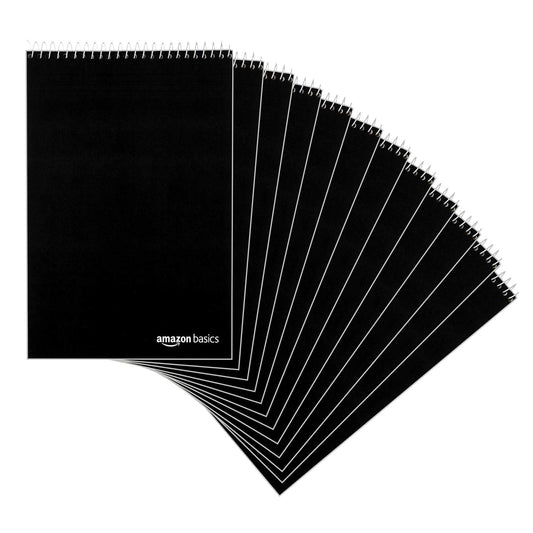 Amazon Basics Steno Notebooks, Gregg Rule, Green Paper for Notes, 80 Sheets, 6" x 9", 12-Pack
