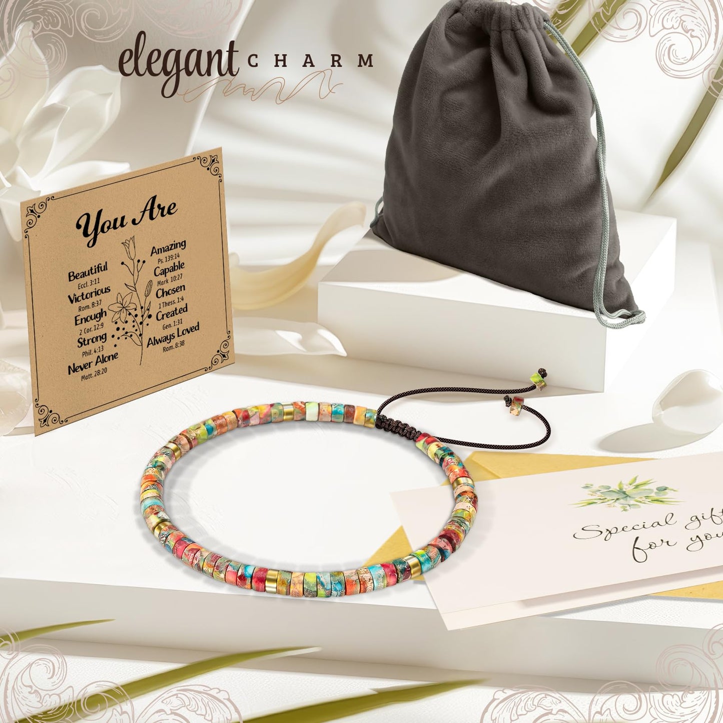 ZOKCC Inspirational Gifts Bracelets for Women Healing Natural Stone Bracelets - Valentines Mothers Day Birthday Get Well Soon Gifts for Women Friends Sister Friendship Bestie Coworker