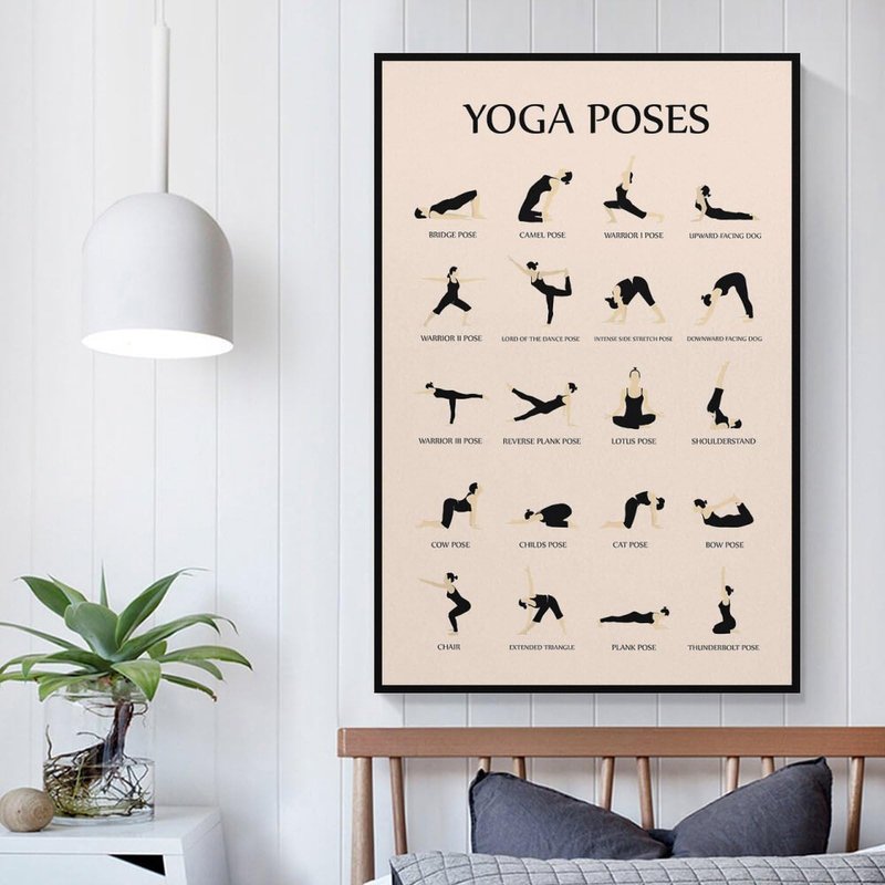 CYPGTBCK Yoga Poster for Beginners Home Gym Workout Poster Decorative Painting Canvas Wall Art Living Room Posters Bedroom Painting 12x18inch(30x45cm)
