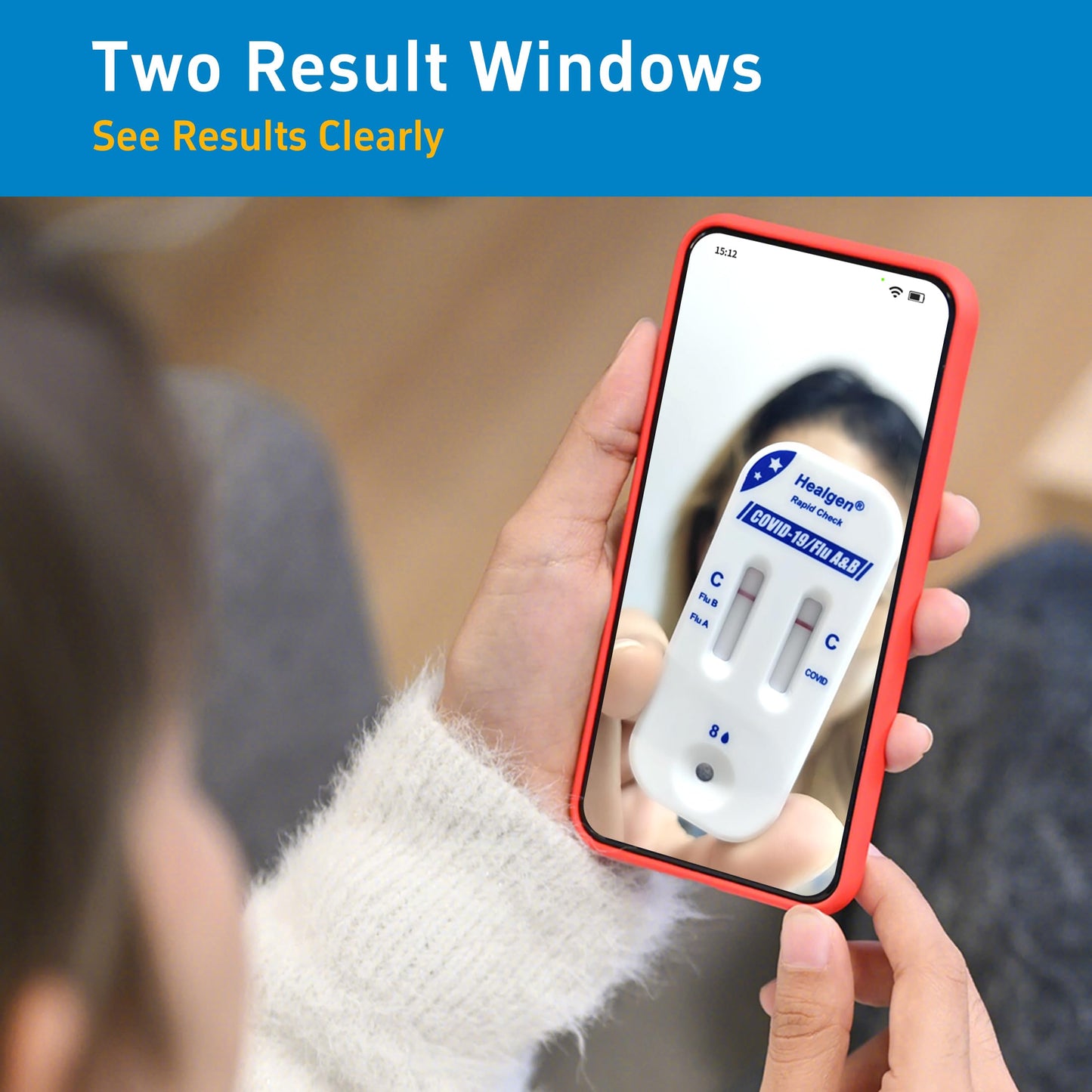 Healgen Rapid Check COVID-19, Flu A&B Antigen Test Kit, The First FDA Authorized OTC 3-in-1 Flu & COVID Home Test, Easy to Read Dual Windows, Results in 15 Mins, 5 Test