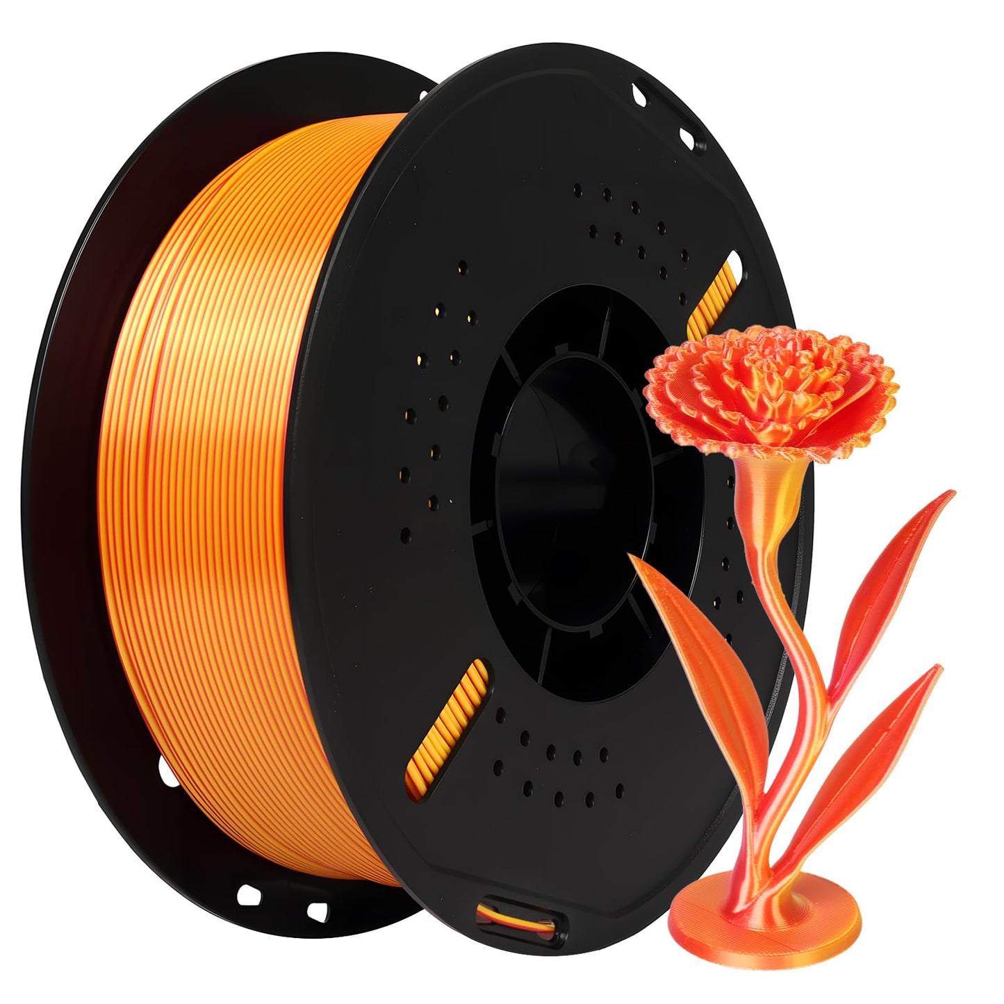 Epelay Silk PLA 3D Printer Filament, Dual Color 1.75mm Bundle, Shiny Color Changing Smooth Silk Surface, 1kg (2.2lbs) Spool, Fits Most FDM 3D Printers, Red Gold
