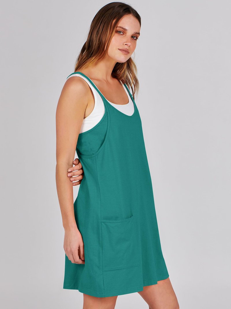 ANRABESS Women Athletic Dress Summer Tennis Workout Active Sports Mini Romper Dress Built in Shorts Travel Vacation Clothes Teal Small