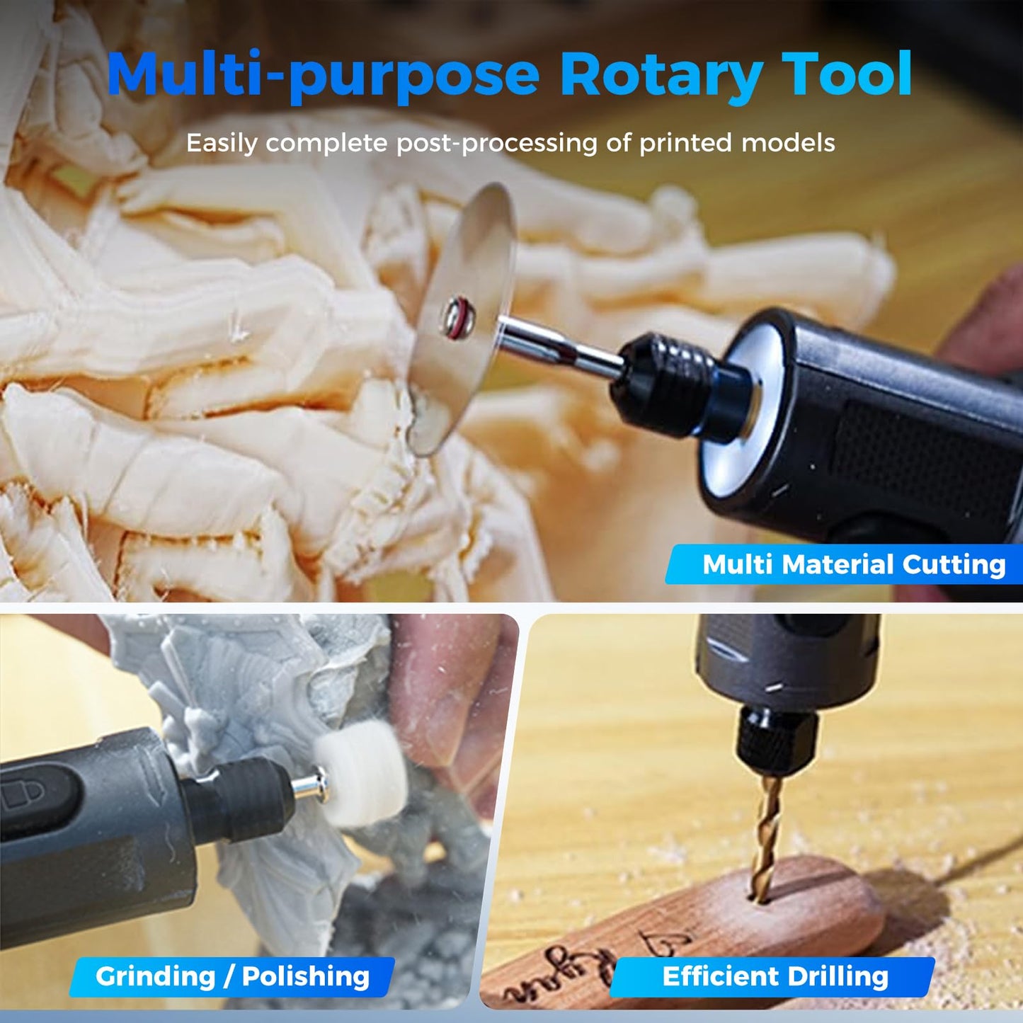 Creality Cordkess Rotary Tool, 6-Speed Mini Rotary Tool Kit with 24 Accessories, Multi-Purpose 3.7V Rechargeable Power Rotary Tool for Sanding, Polishing, Drilling, Engraving, DIY Crafts