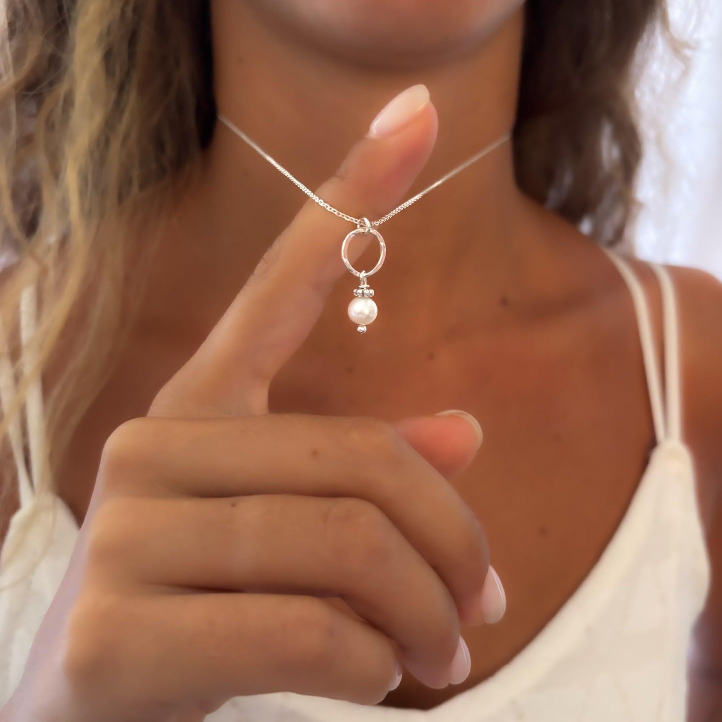 Annika Bella Unique Pearl Necklace, Elegant Charm Necklace, 925 Sterling Silver Chain, Dainty Jewelry for Women, Gift for Her/Girlfriend, Valentine's Day Gifts