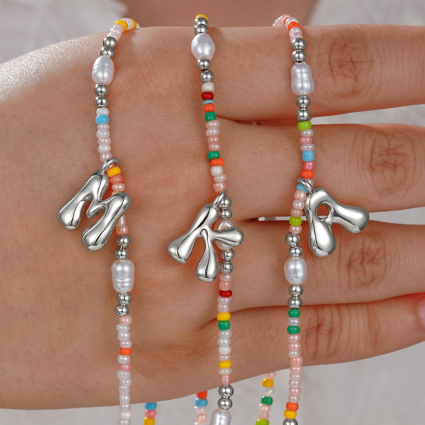 Ritach 7 8 9 10 Year Old Girl Gifts - Initial Necklace for Girls Jewelry Beaded Letter Z Necklace Silver Initial Necklaces for Women Gifts for 7 8 9 10 11 Year Old Girl Birthday Gift