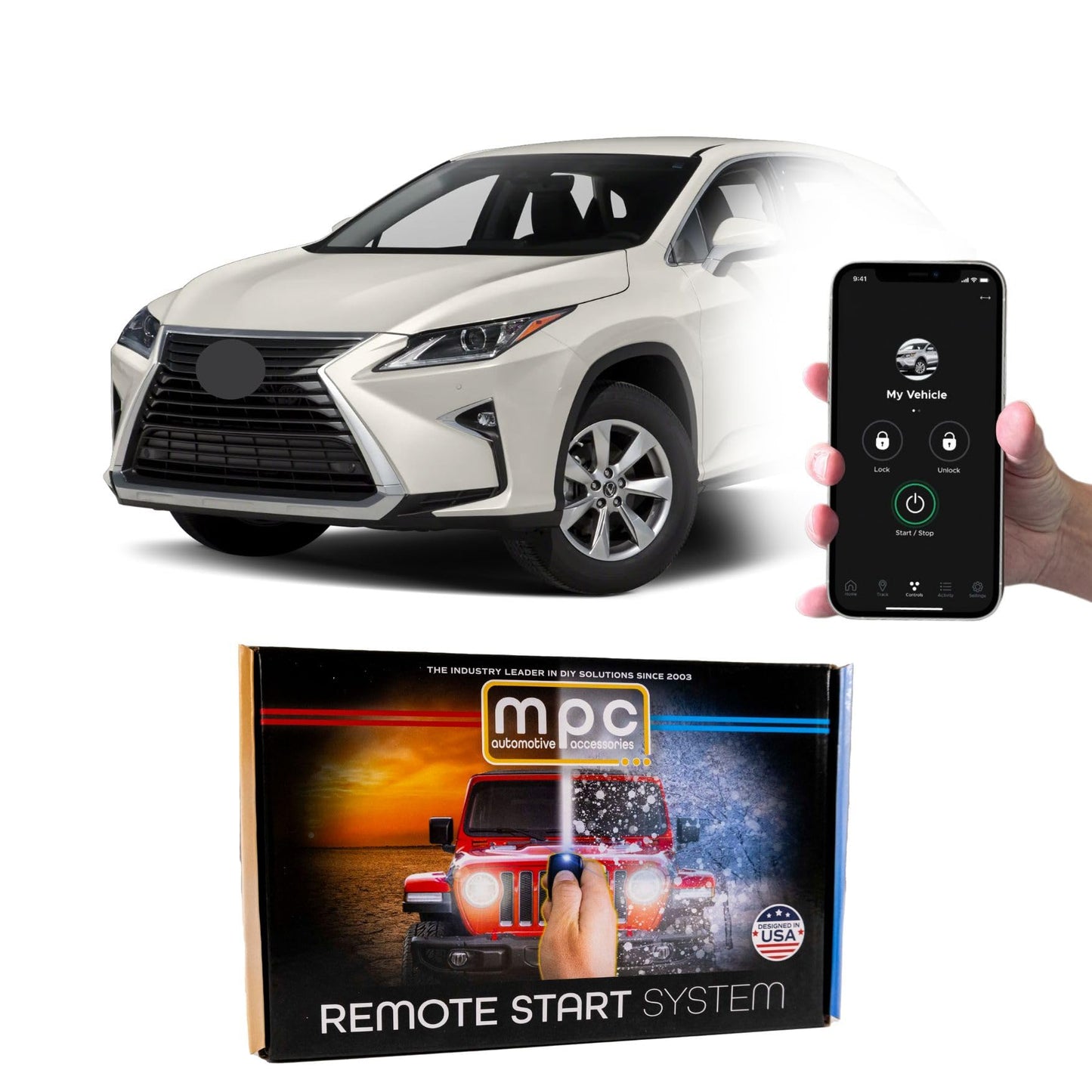 MPC Plug N Play Remote Starter with Smartphone Control Compatible with 2016-2019 Lexus RX350 |Gas| |Push to Start| with T-Harnes