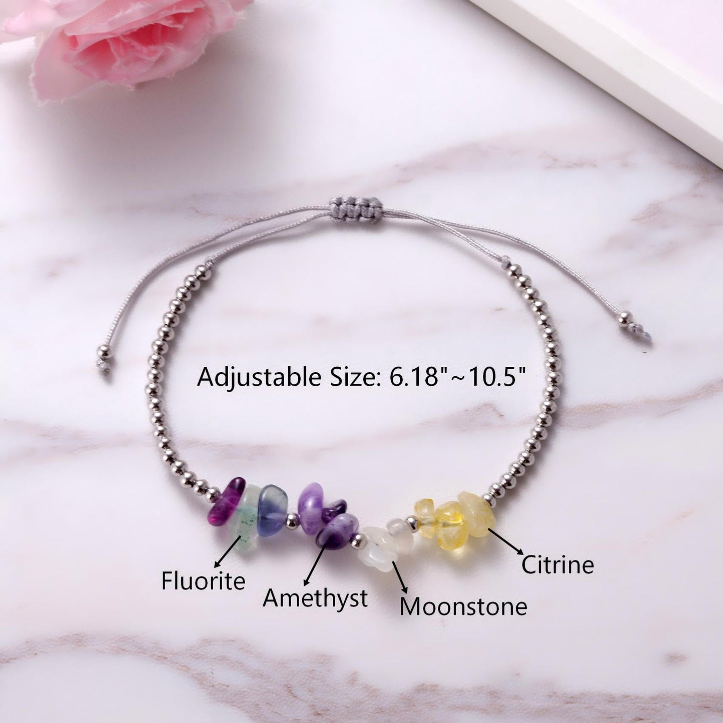 Ukodnus Perimenopause Bracelet for Women, Hormone Balance Crystal Jewelry for Stress Mood Support Sleep Calm, Perimenopause Gifts for Women