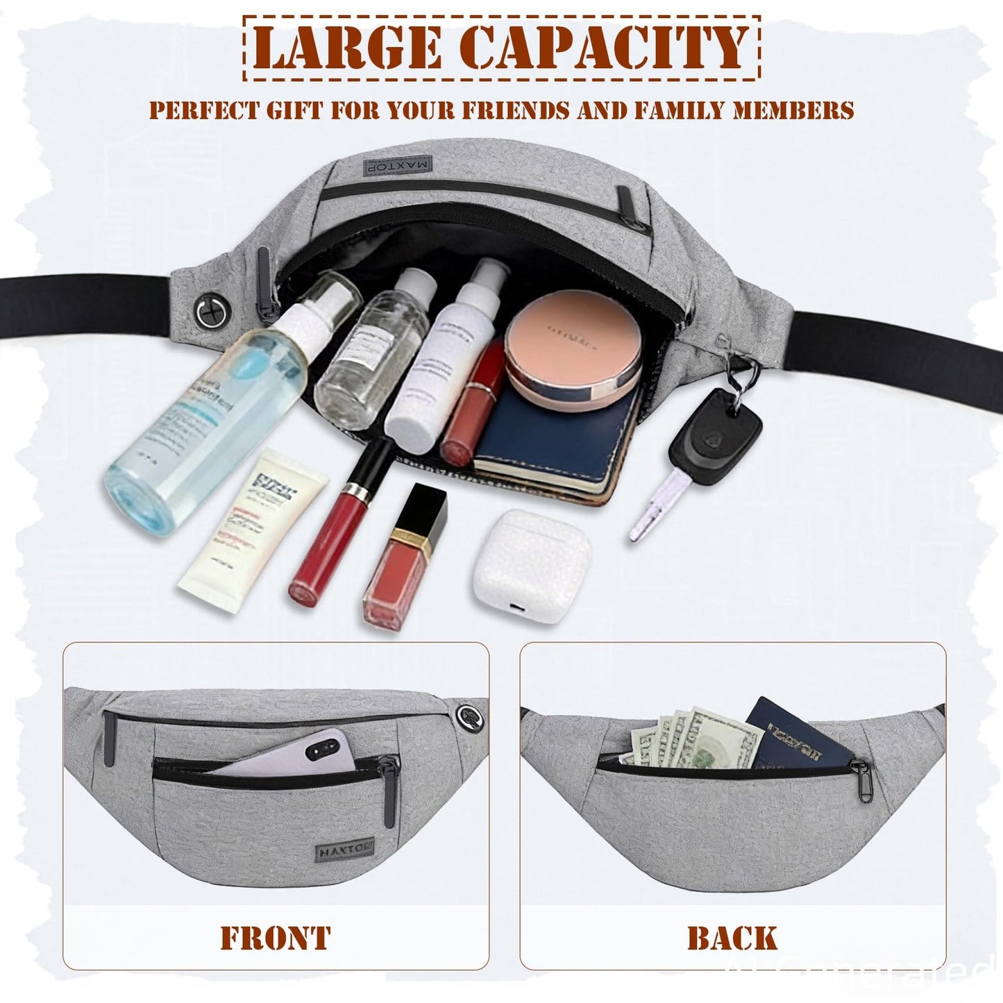 Crossbody bags for Women Travel Essentials Fanny Packs Men Cross Body Belt Bag Christmas Gifts Enjoy Festival Sports Yoga Workout Running Casual Waist Pack Carrying All Size Phones