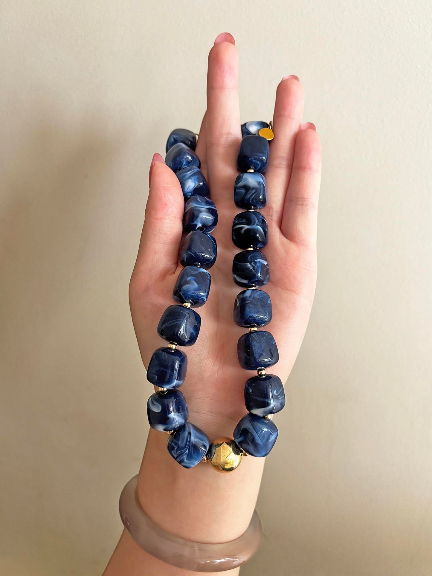joymiao Colorful Beaded Necklace for Women Beaded Gemstone Necklaces Chunky Bead necklace Handmade Summer Jewelry for Beach