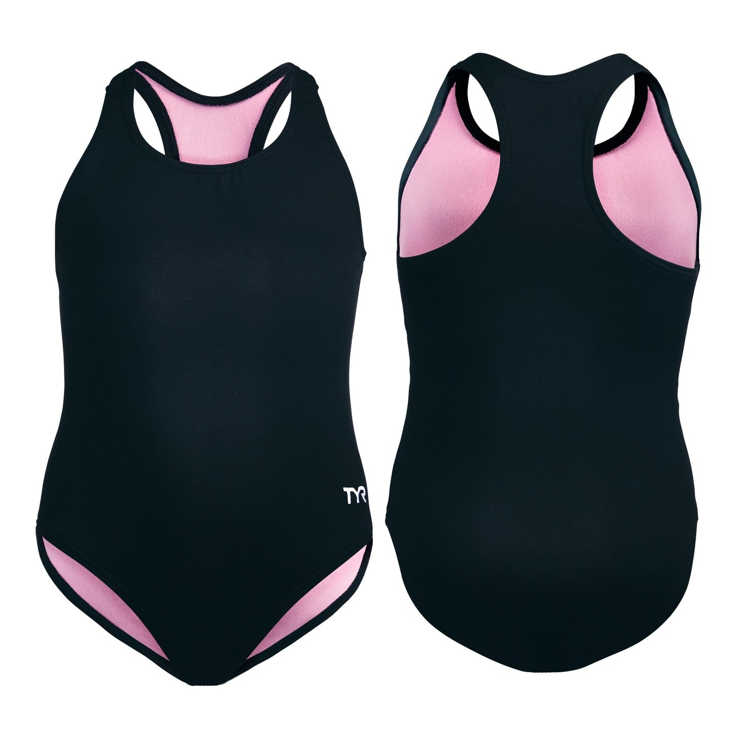 TYR Durafast Lite Ella Maxfit Girls' One Piece Swimsuit - Active Swimwear Designed for Durability and Comfort - Durfast Lite Fabric, UPF 50+, Fully Lined - Navy, Large