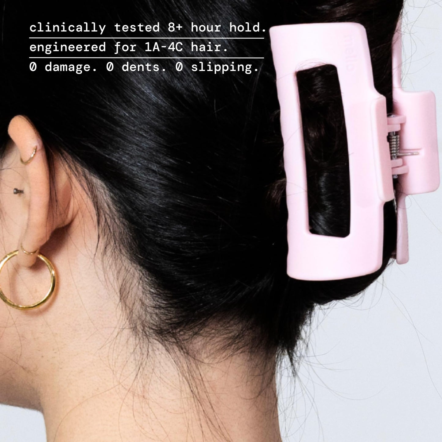 The Original Mello Hair Claw Clip Squishy Claw Clip Made in Korea Patent Pending 30021976 (Pink, Medium)