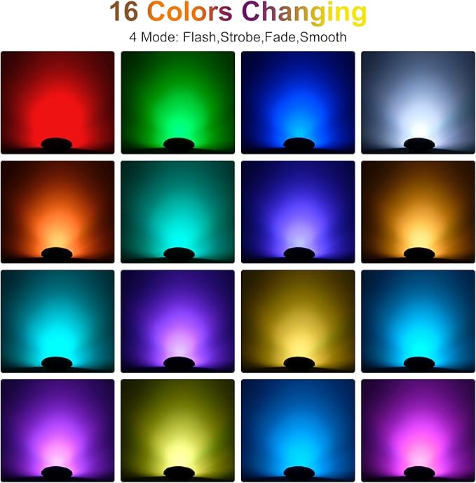 RGBW Pond Lights with Timer,18 LED Underwater Submersible Fountain Lights,Remote Control IP68 Waterproof Color Changing Spotlights for Fish Aquarium Tank Yard Garden Pool (Set of 5)